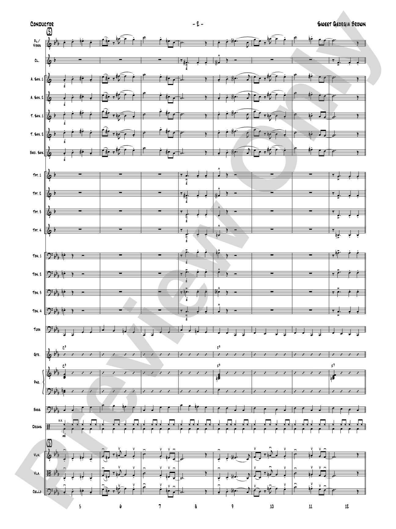 Sweet Georgia Brown: Jazz Ensemble Conductor Score & Parts