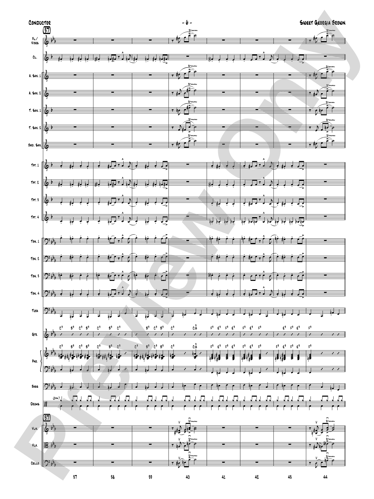 Sweet Georgia Brown: Jazz Ensemble Conductor Score & Parts