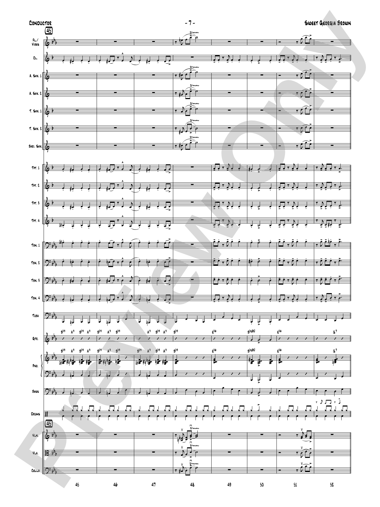 Sweet Georgia Brown: Jazz Ensemble Conductor Score & Parts
