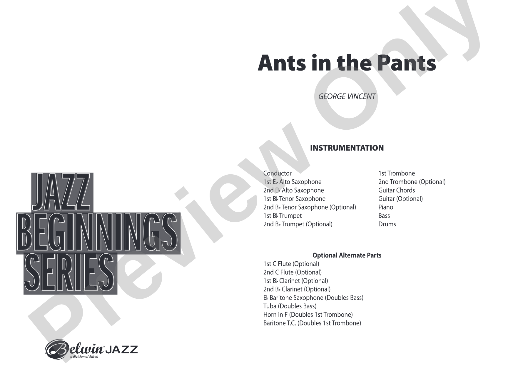 Ants in the Pants: Jazz Ensemble Conductor Score & Parts