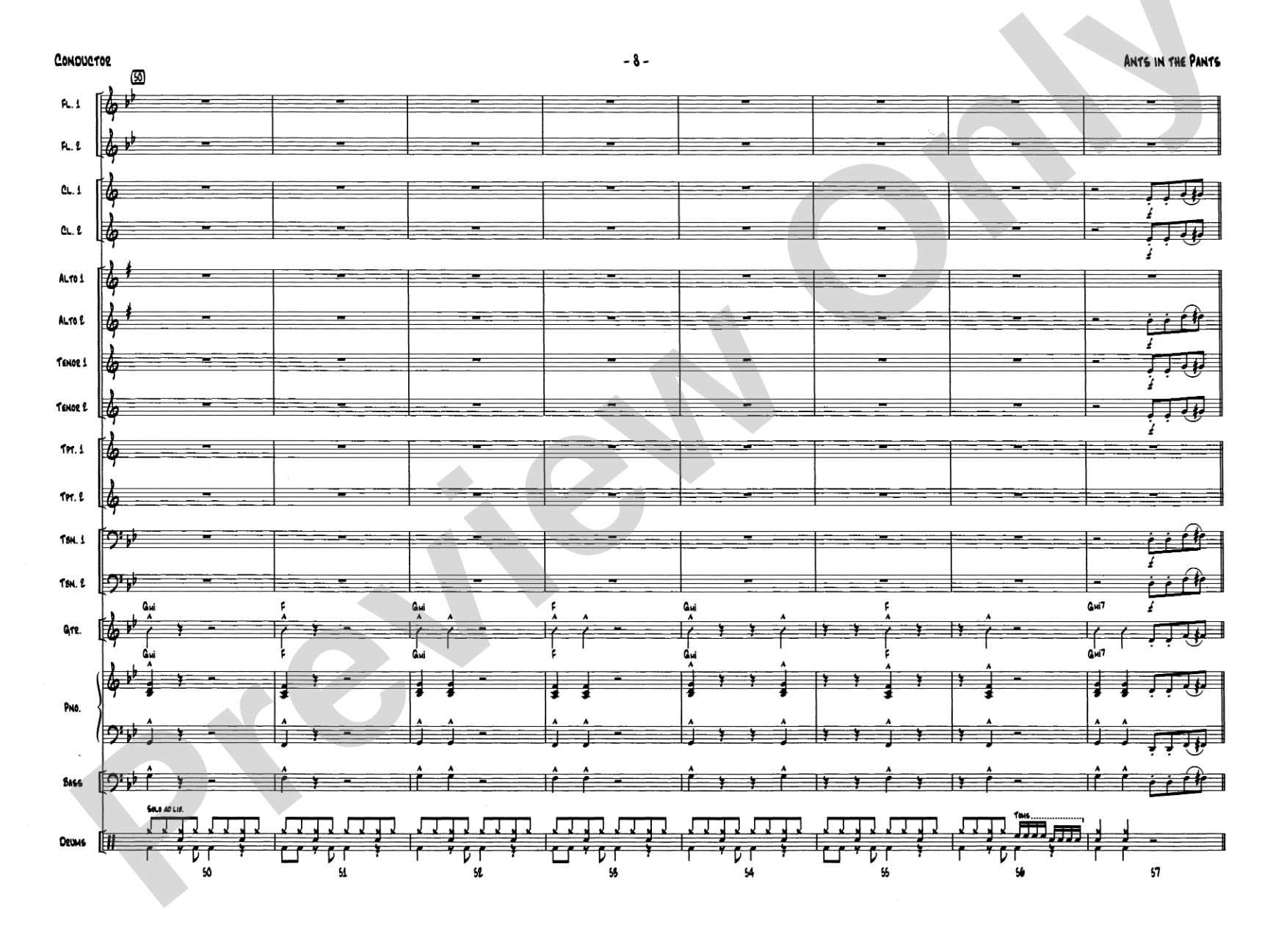 Ants in the Pants: Jazz Ensemble Conductor Score & Parts