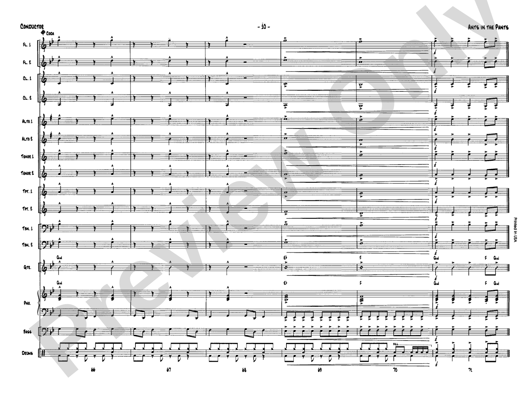Ants in the Pants: Jazz Ensemble Conductor Score & Parts