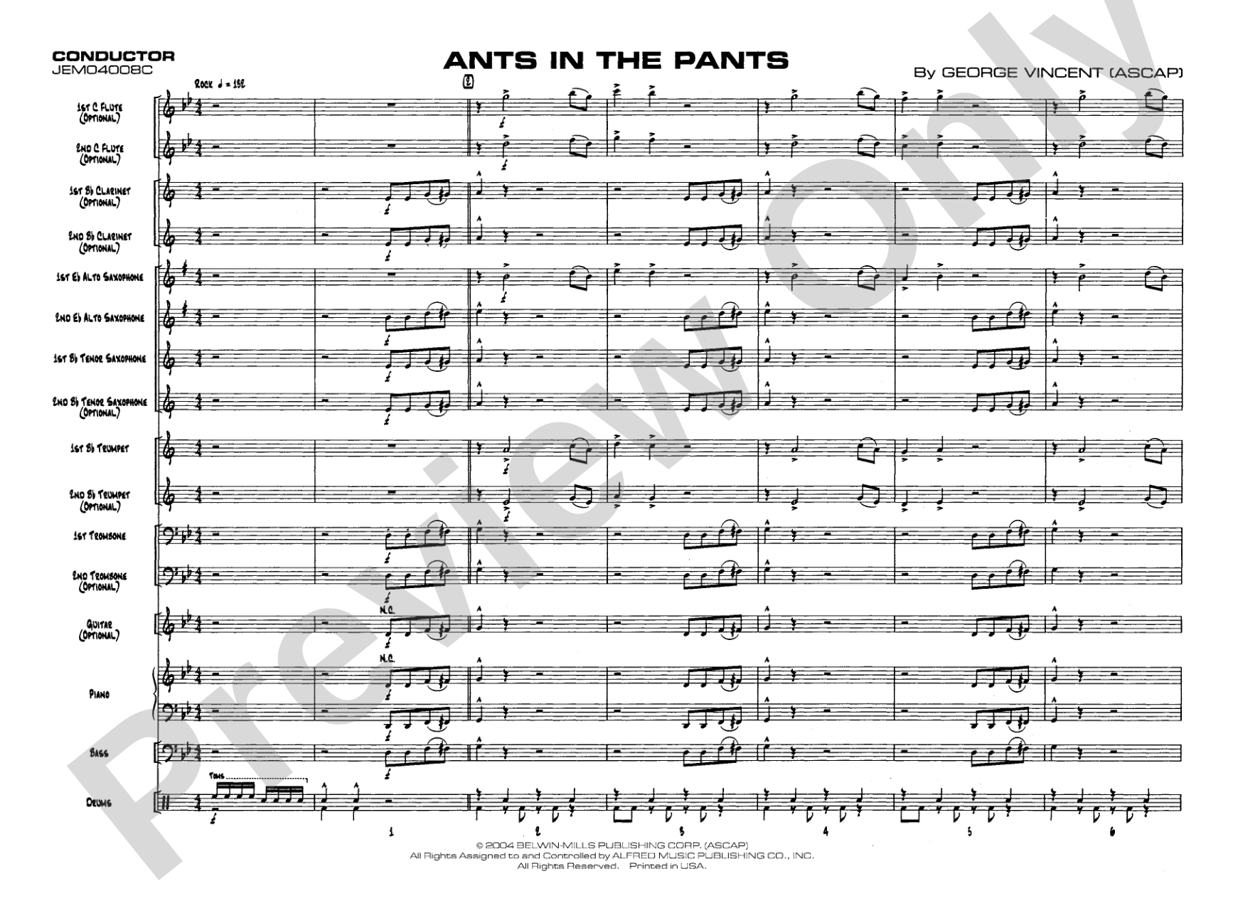 Ants in the Pants: Jazz Ensemble Conductor Score & Parts