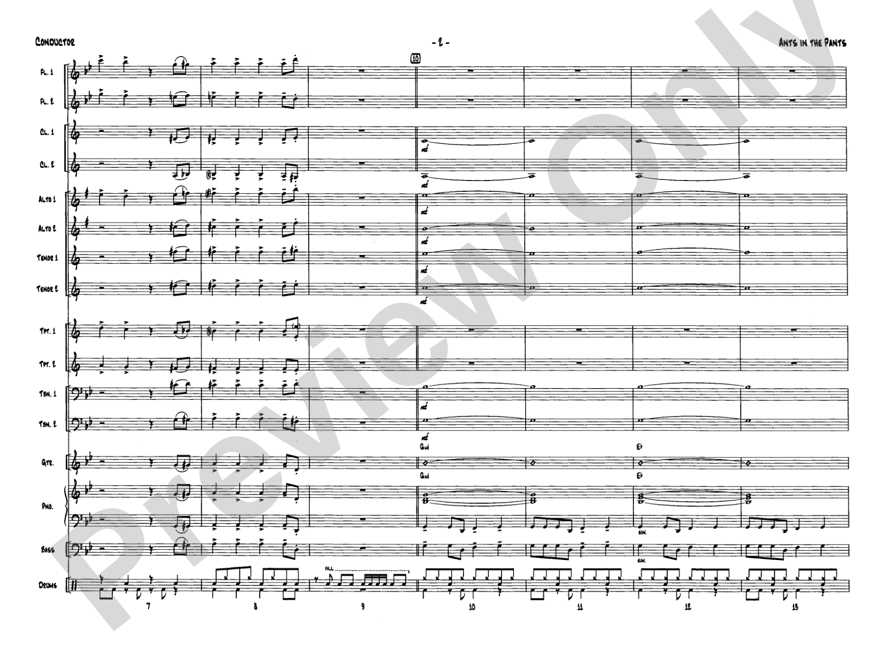 Ants in the Pants: Jazz Ensemble Conductor Score & Parts