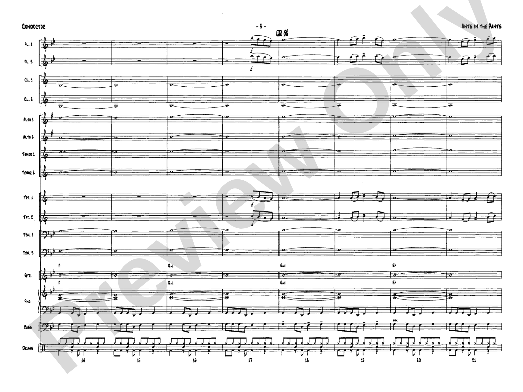 Ants in the Pants: Jazz Ensemble Conductor Score & Parts