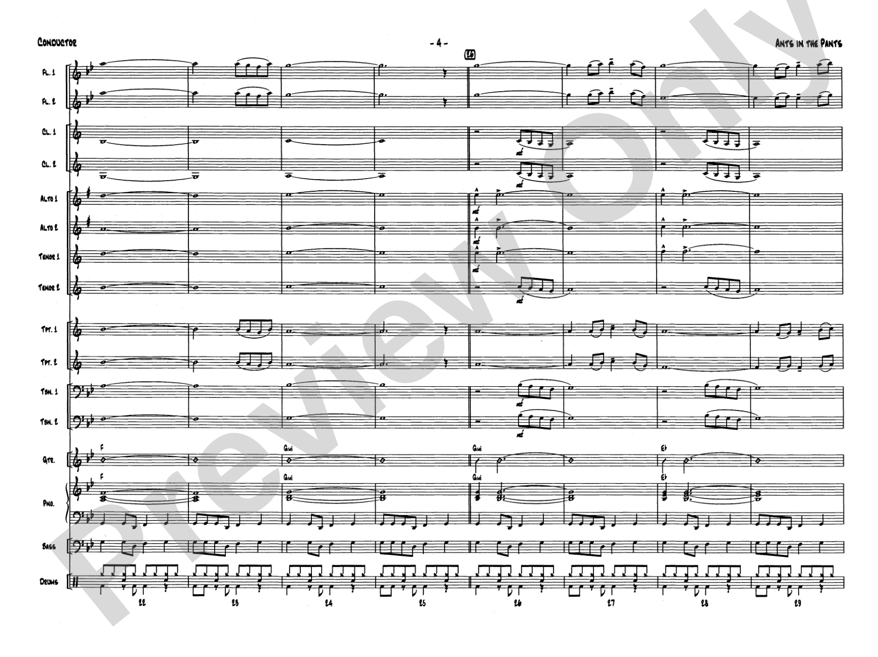 Ants in the Pants: Jazz Ensemble Conductor Score & Parts