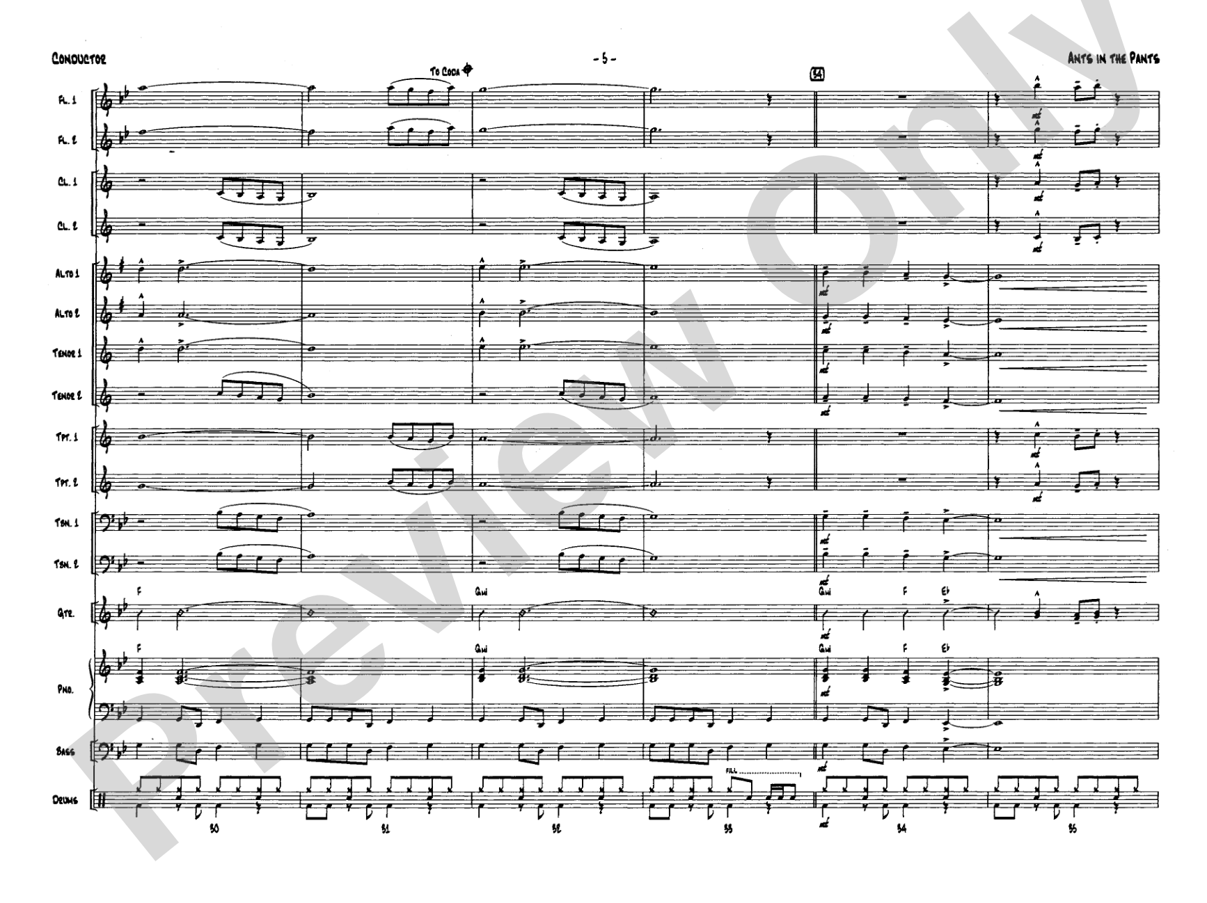 Ants in the Pants: Jazz Ensemble Conductor Score & Parts