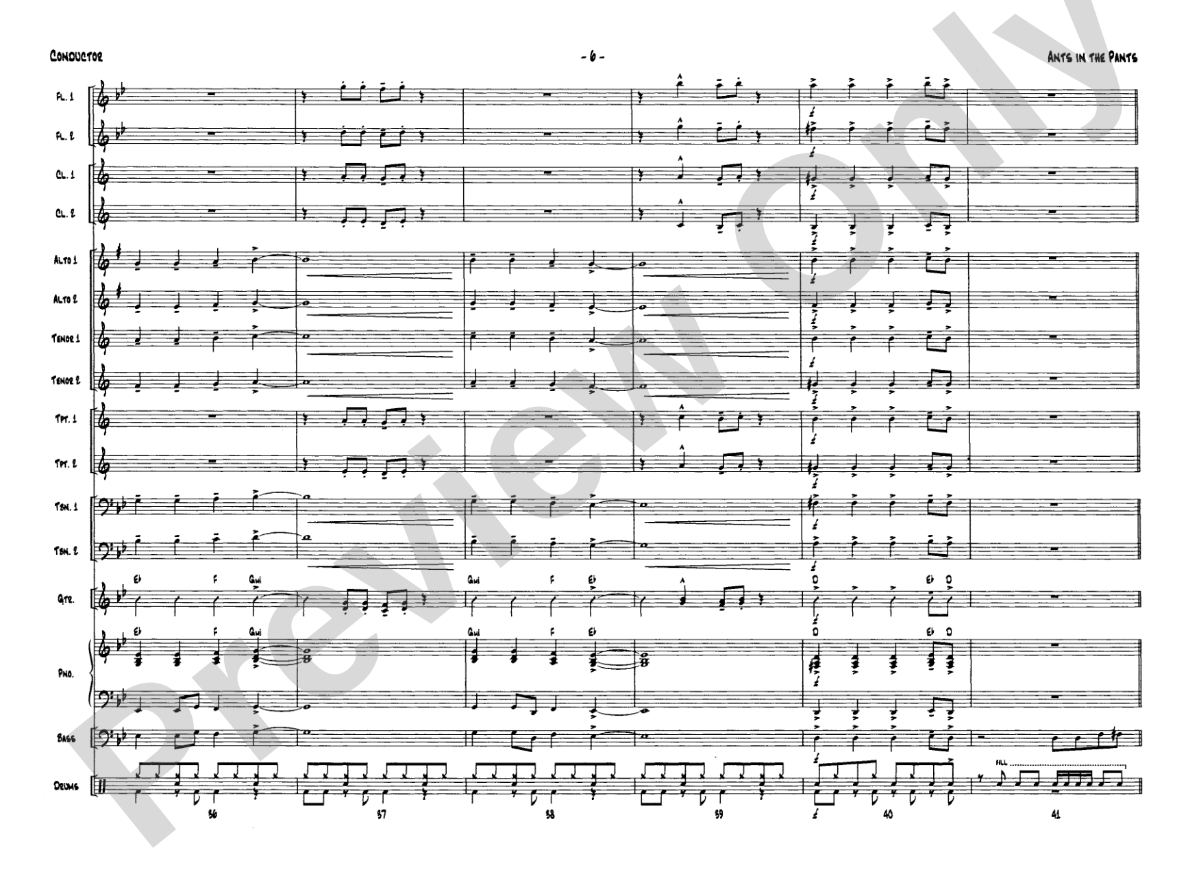 Ants in the Pants: Jazz Ensemble Conductor Score & Parts