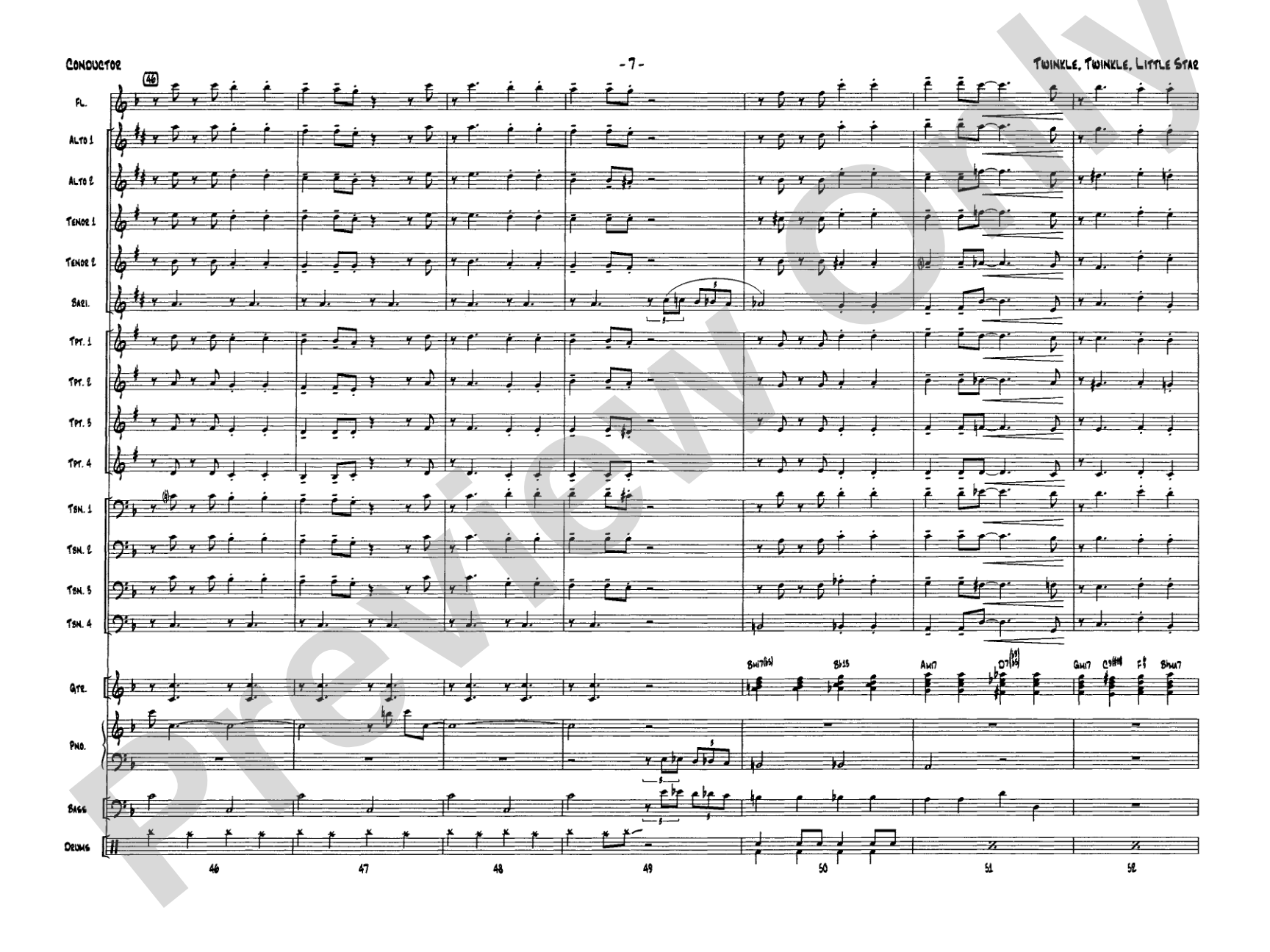 Twinkle, Twinkle Little Star: Score