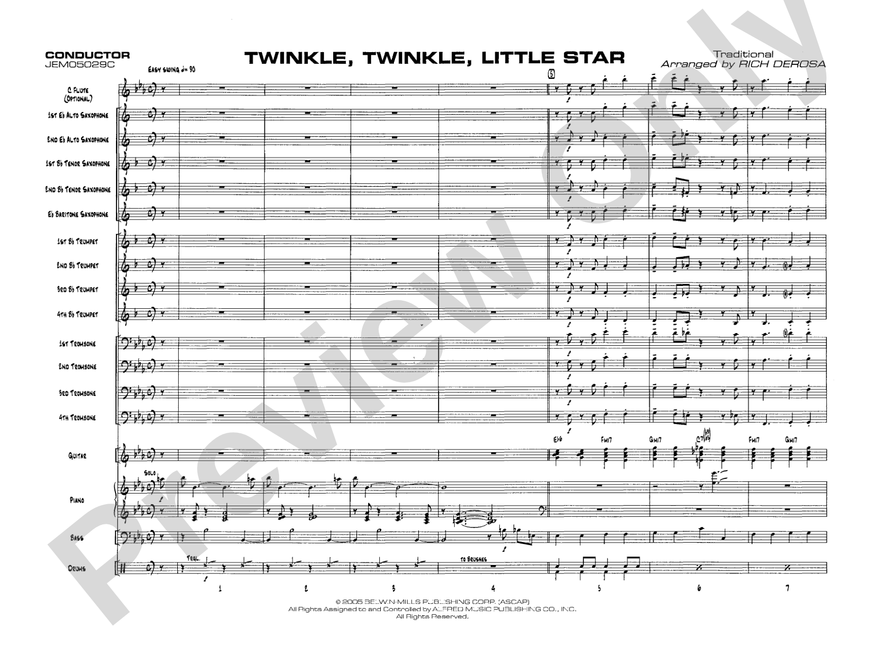 Twinkle, Twinkle Little Star: Score