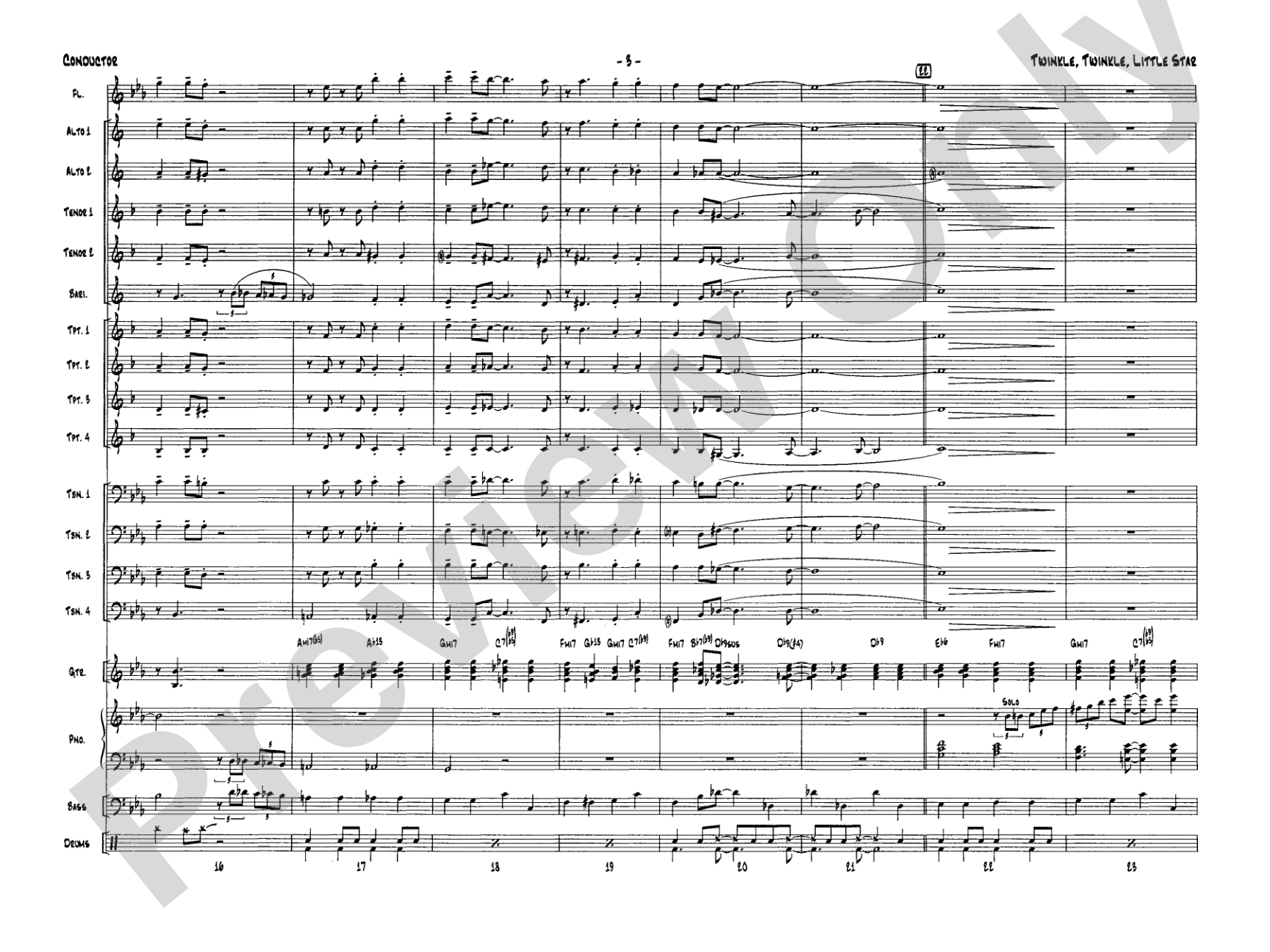 Twinkle, Twinkle Little Star: Score