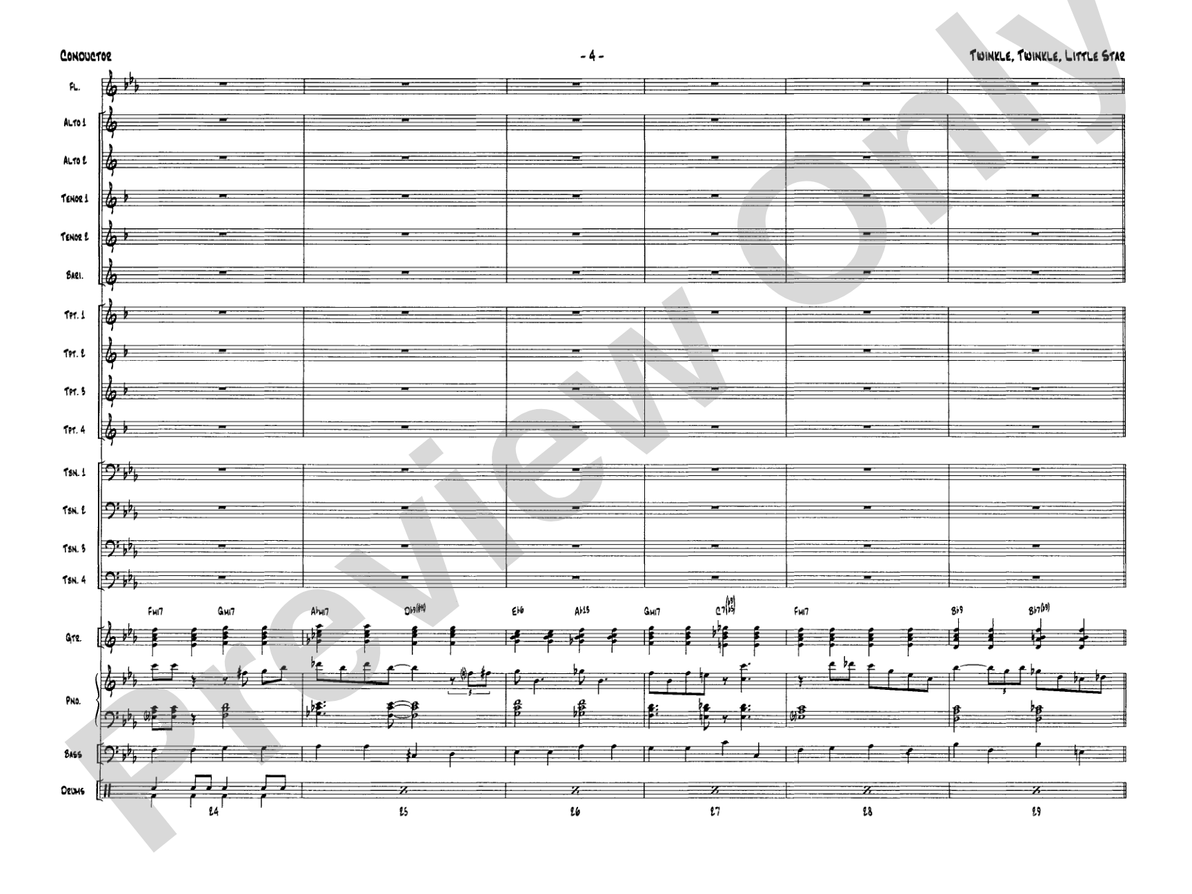 Twinkle, Twinkle Little Star: Score