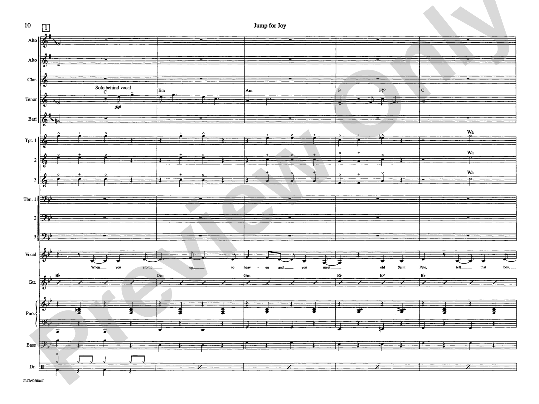 Jump for Joy: Jazz Ensemble Conductor Score & Parts