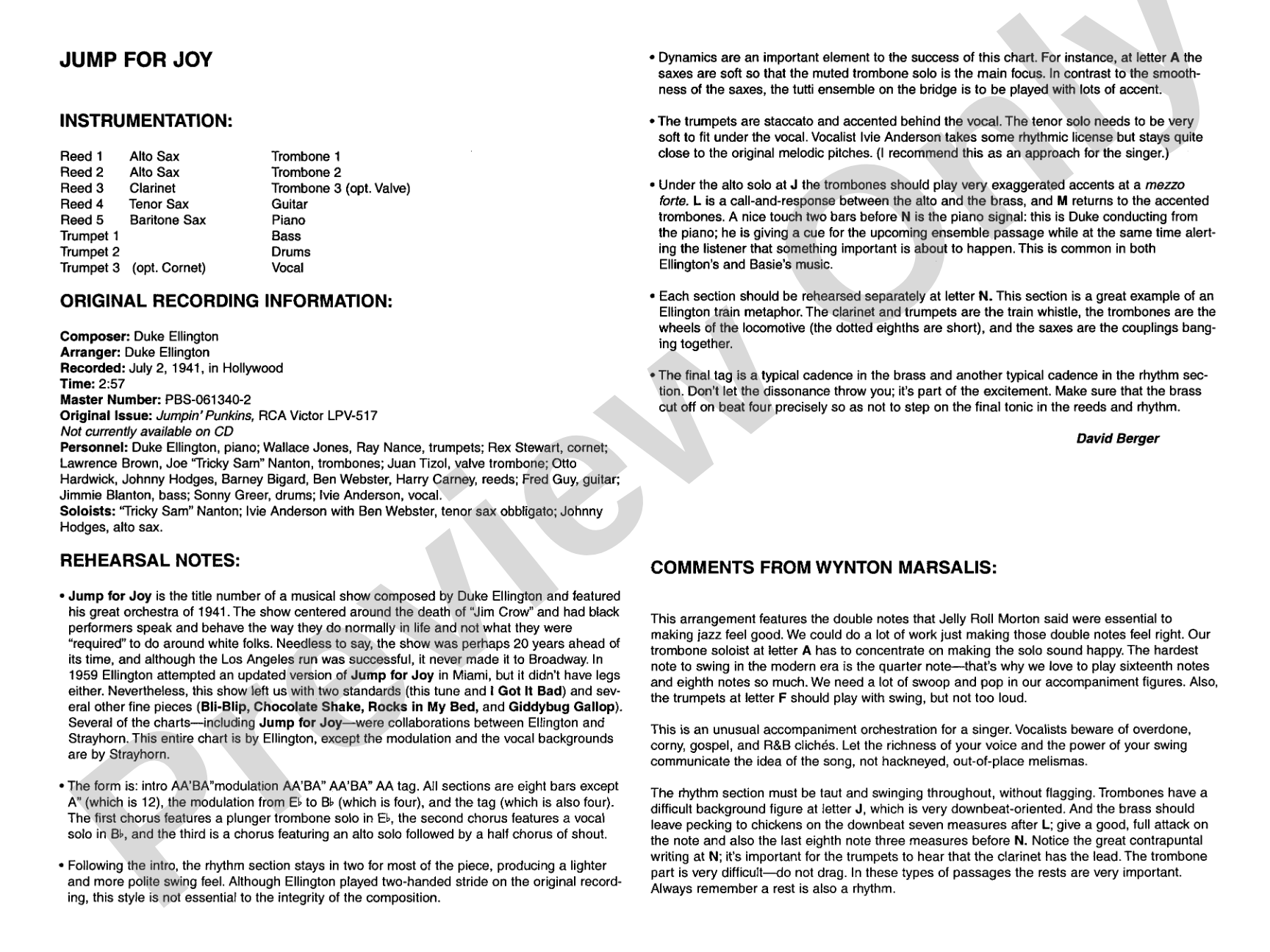 Jump for Joy: Jazz Ensemble Conductor Score & Parts