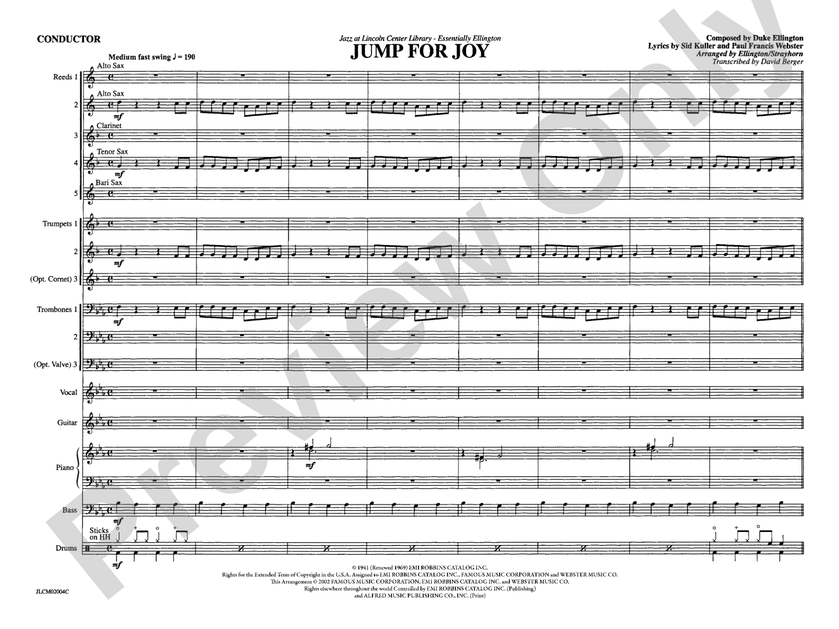 Jump for Joy: Jazz Ensemble Conductor Score & Parts