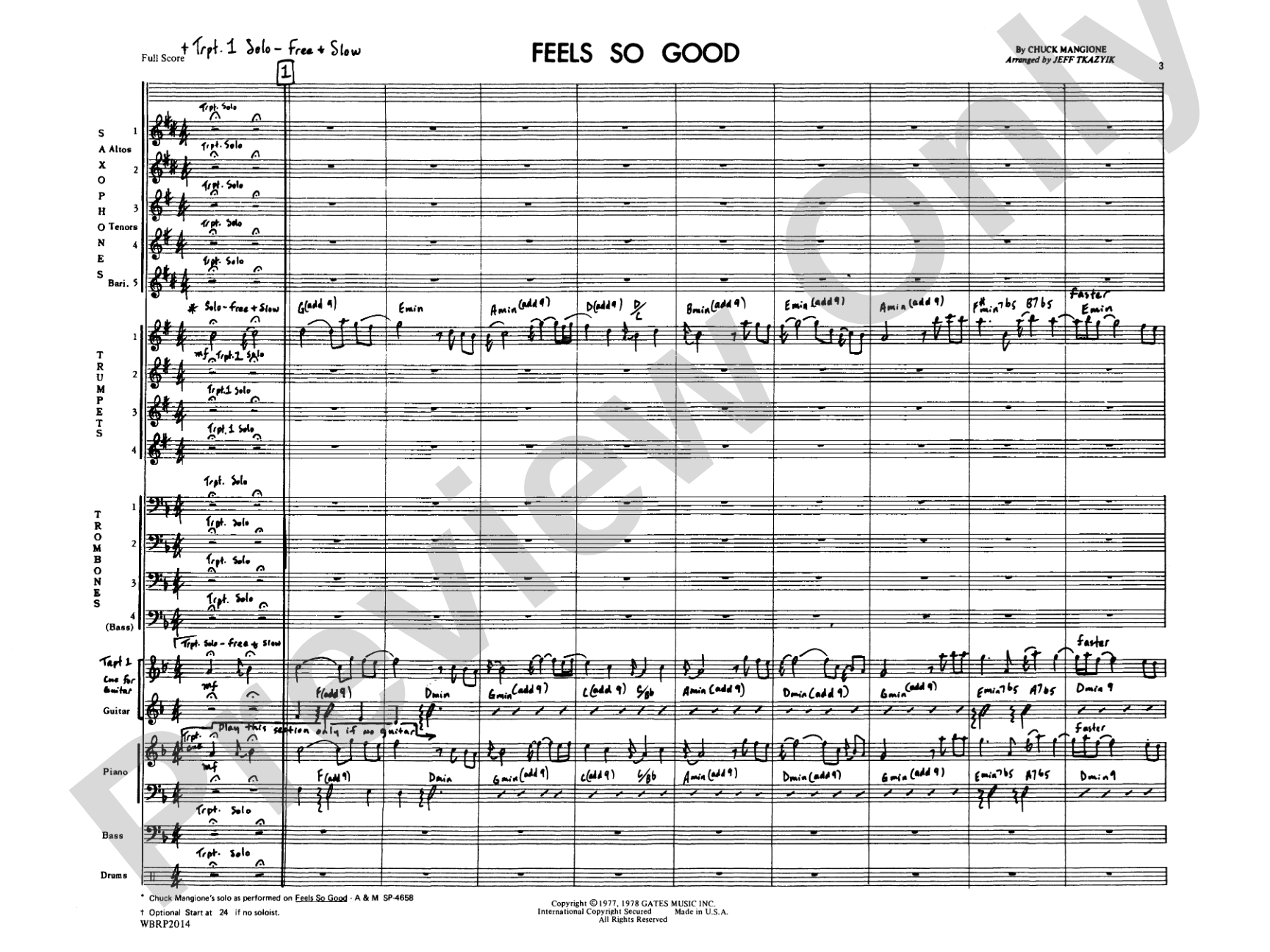 Feels So Good: Jazz Ensemble Conductor Score & Parts