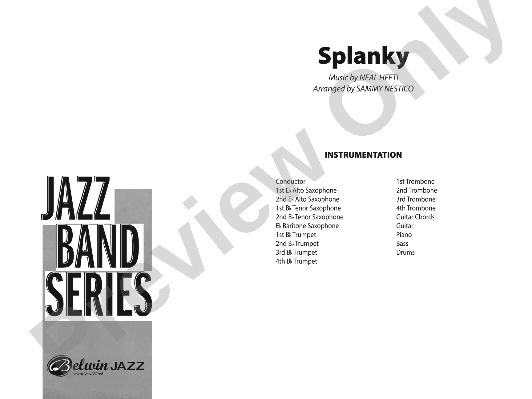 Splanky: Jazz Ensemble Conductor Score & Parts