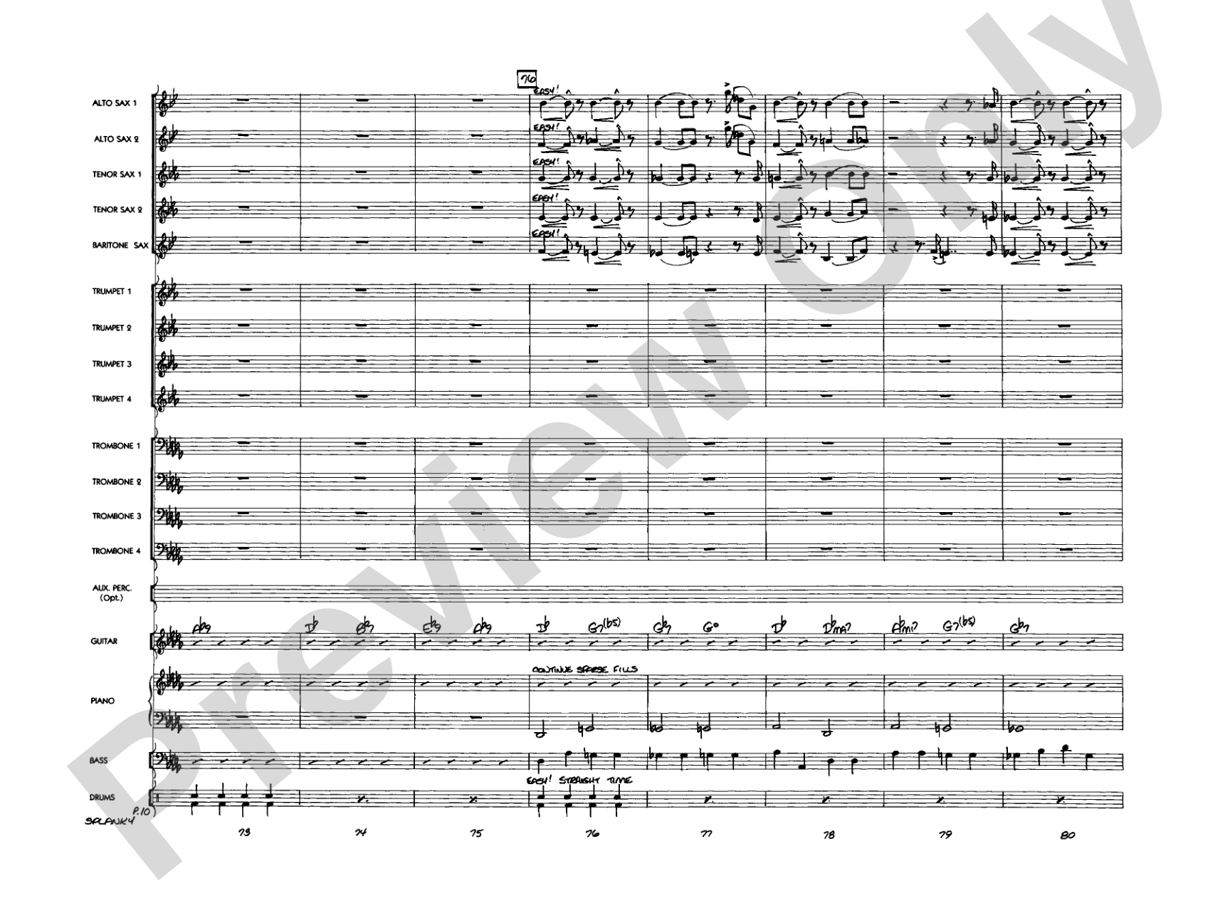 Splanky: Jazz Ensemble Conductor Score & Parts