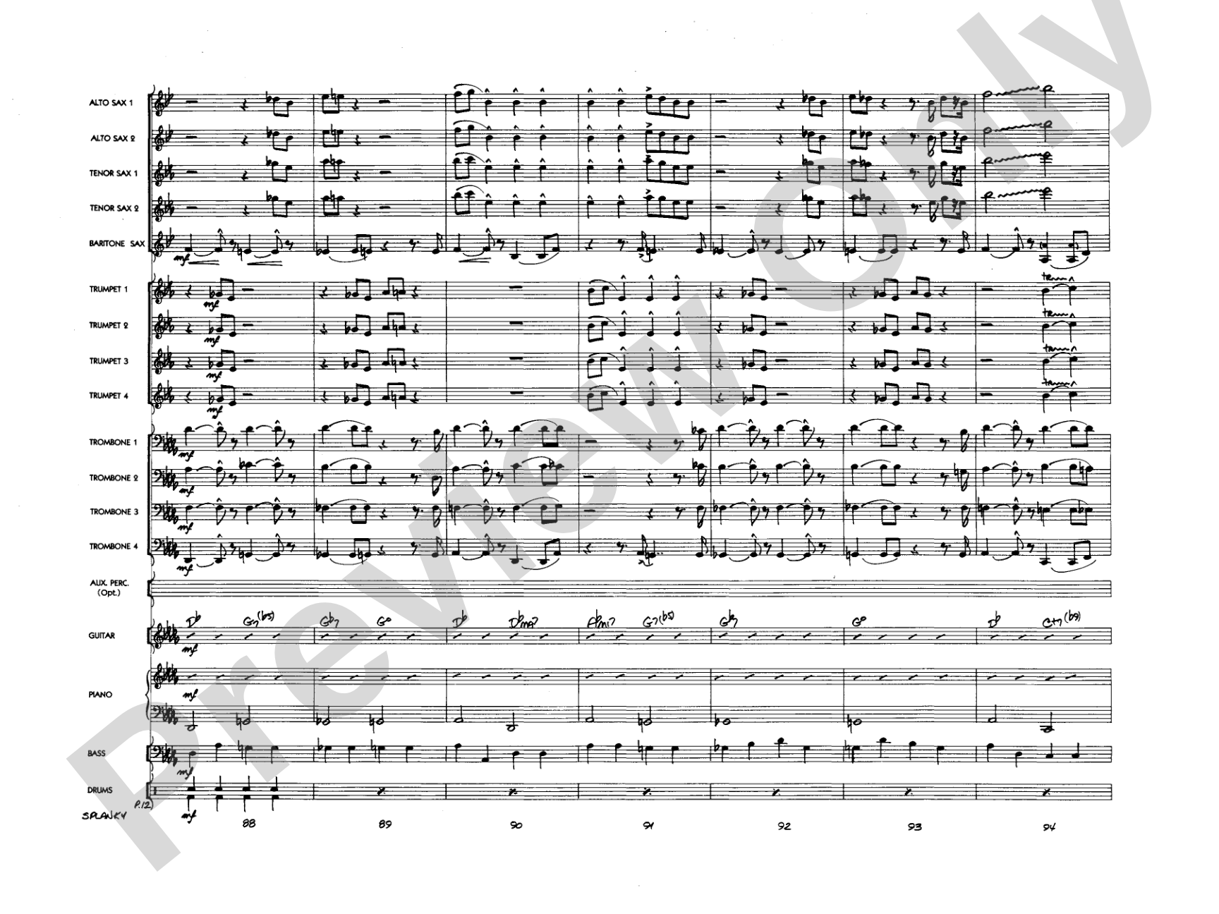 Splanky: Jazz Ensemble Conductor Score & Parts