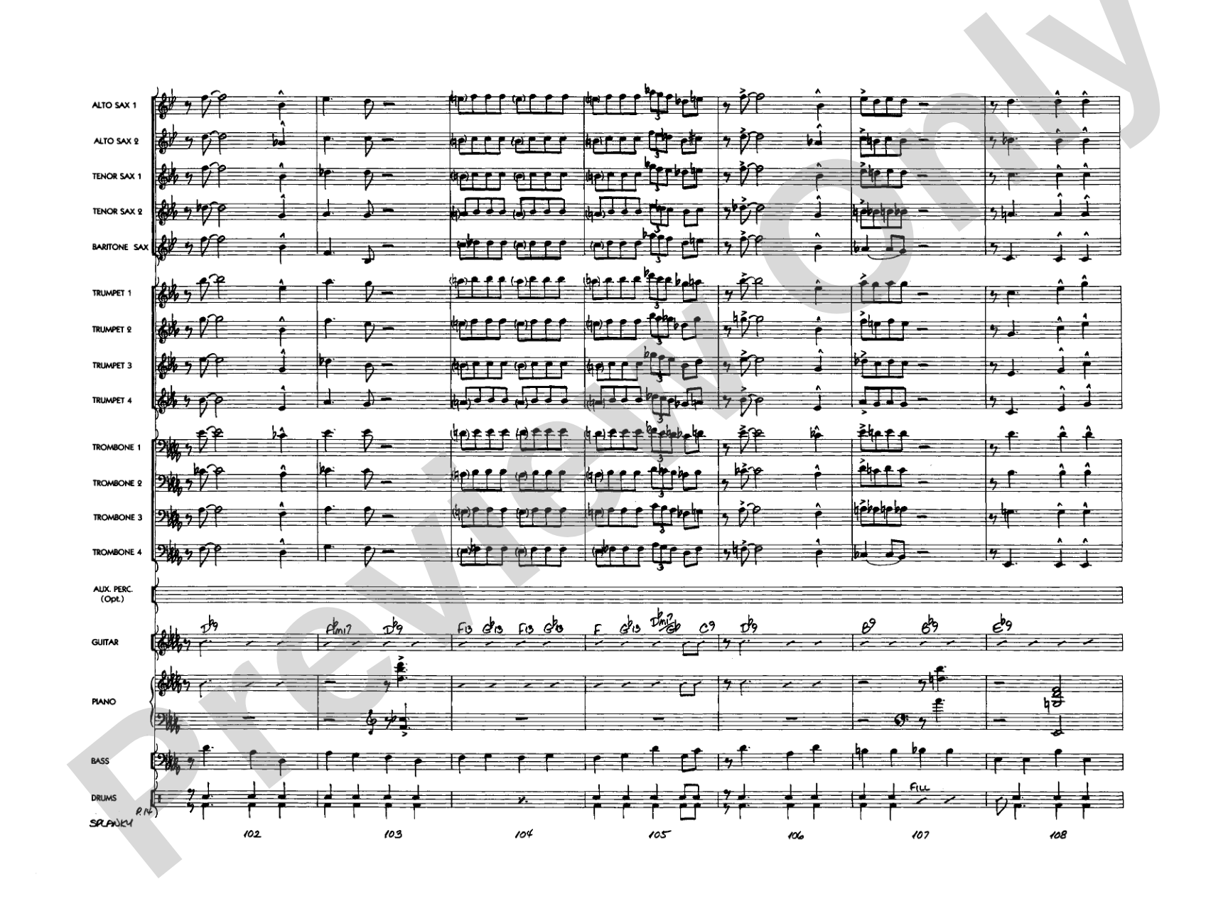 Splanky: Jazz Ensemble Conductor Score & Parts