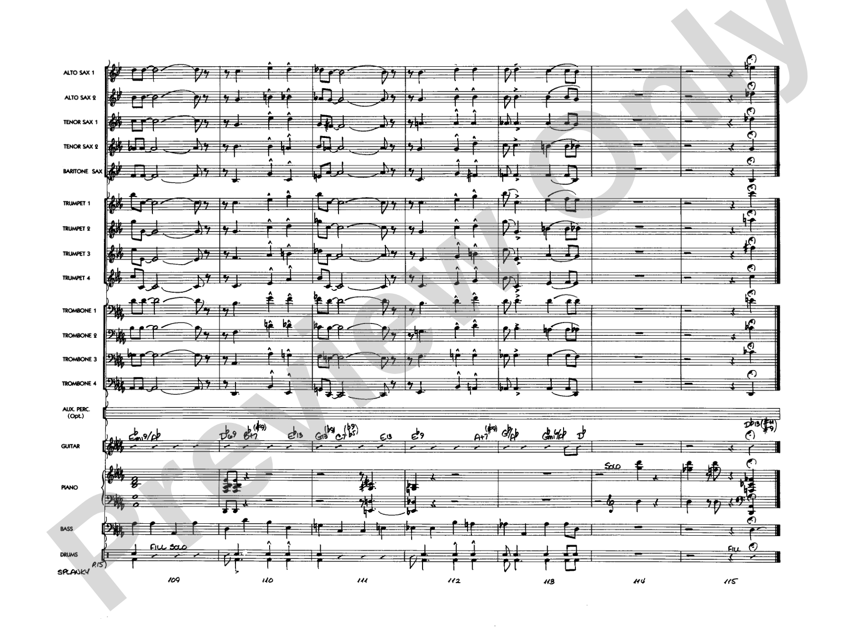 Splanky: Jazz Ensemble Conductor Score & Parts