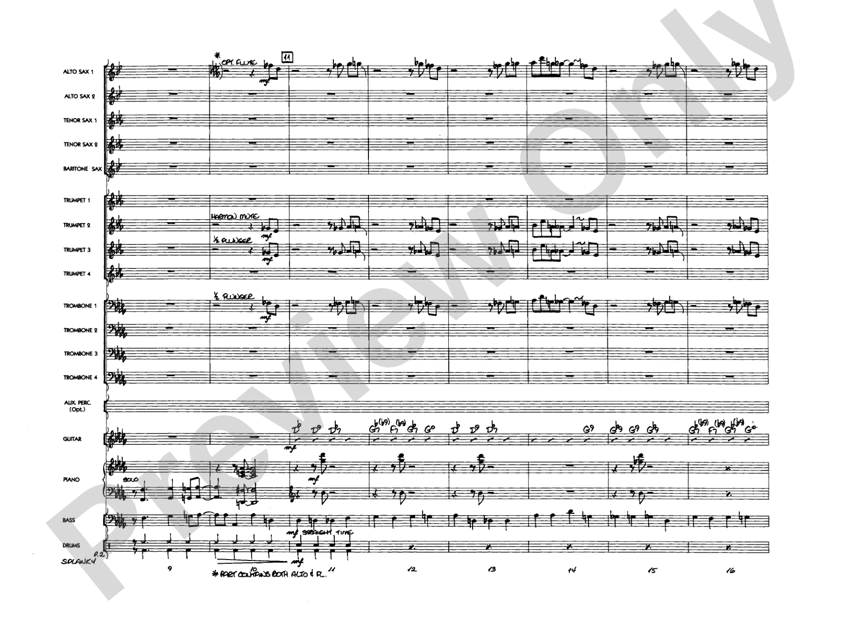 Splanky: Jazz Ensemble Conductor Score & Parts