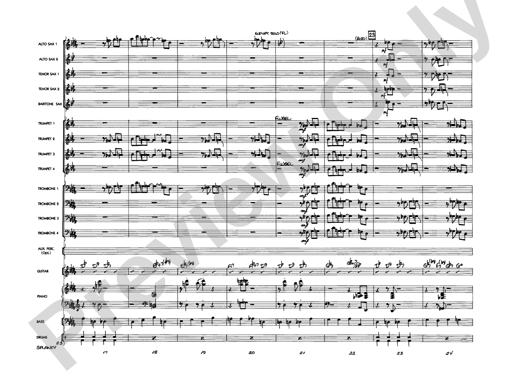 Splanky: Jazz Ensemble Conductor Score & Parts