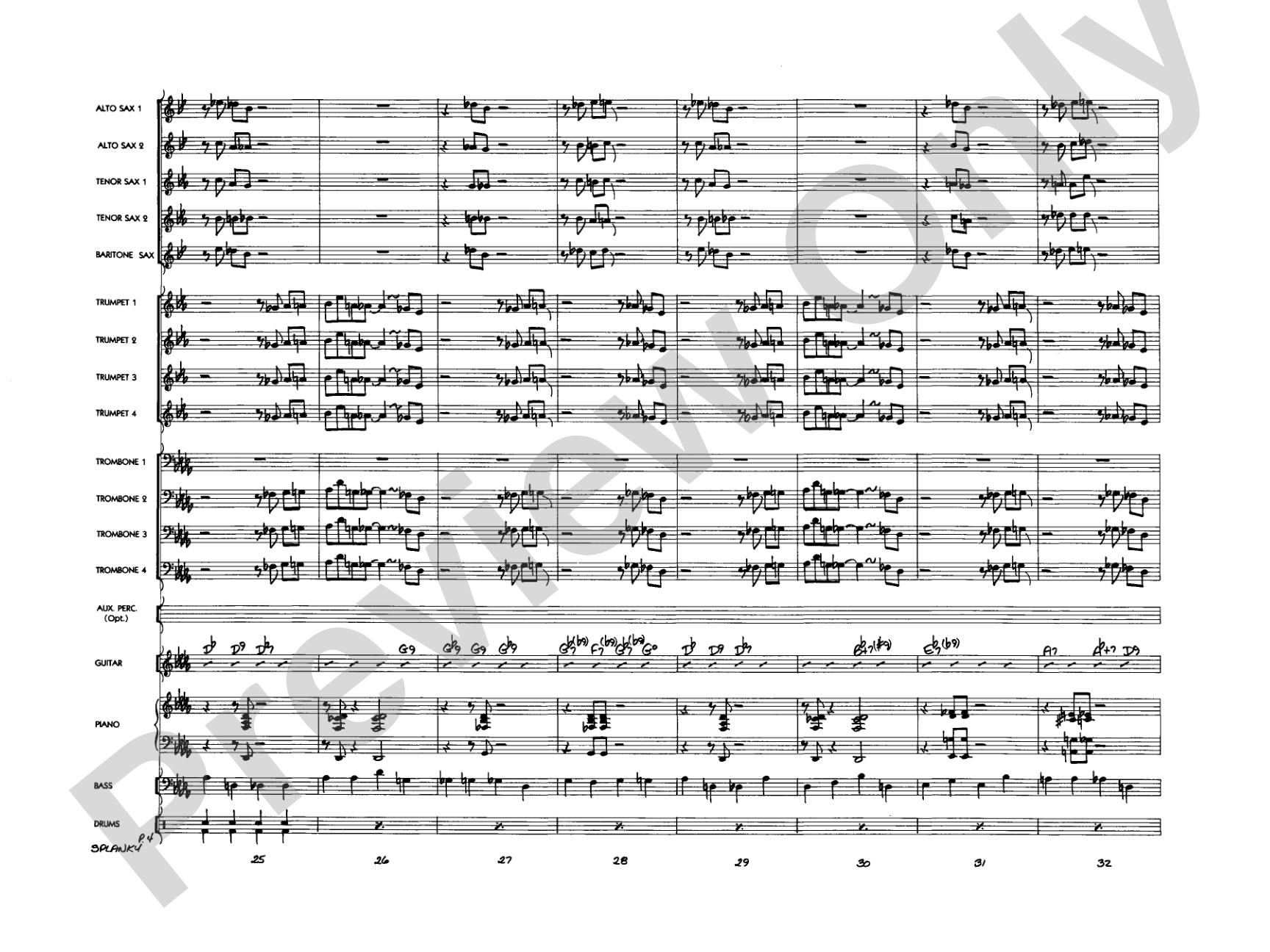 Splanky: Jazz Ensemble Conductor Score & Parts