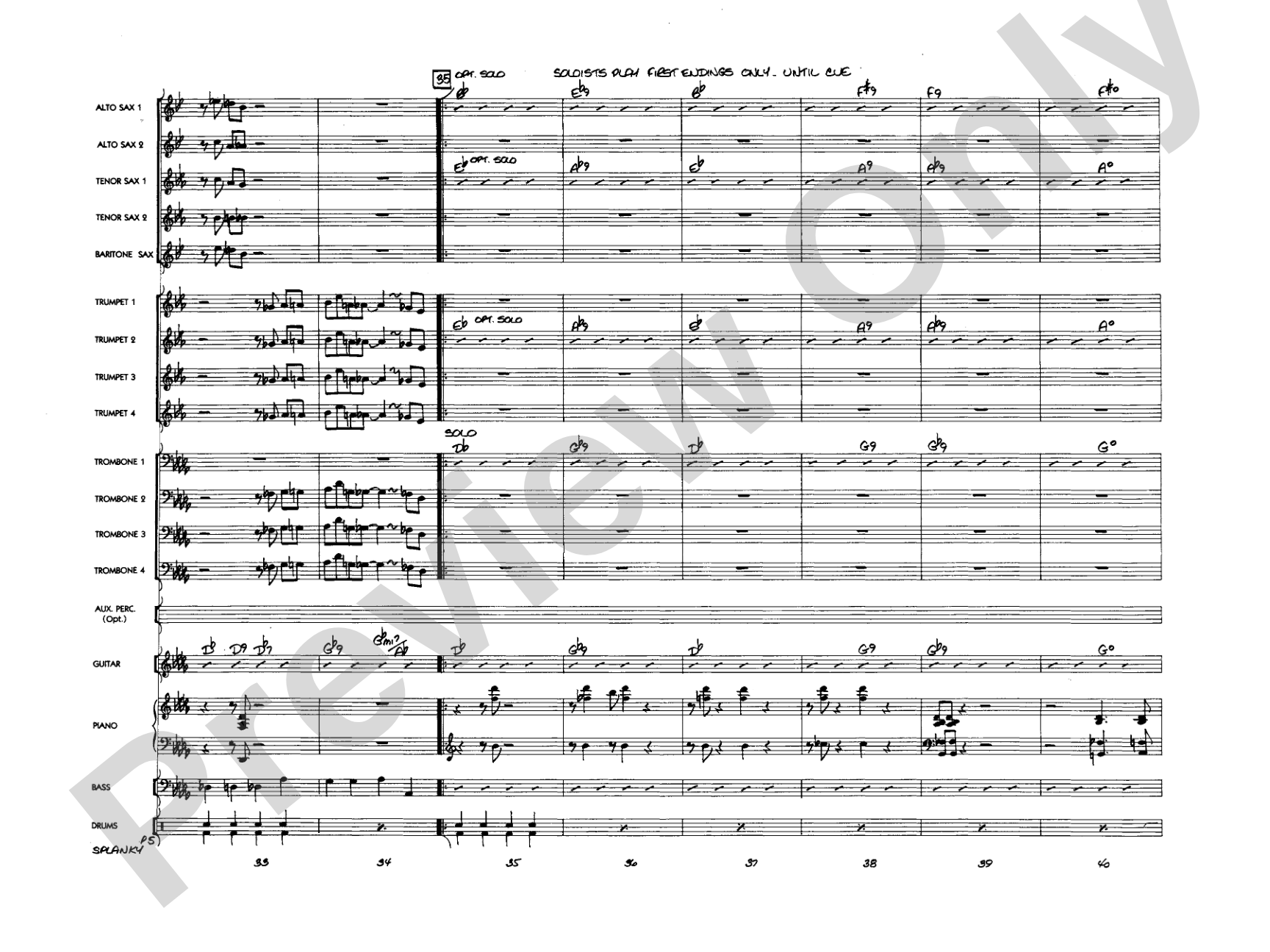 Splanky: Jazz Ensemble Conductor Score & Parts