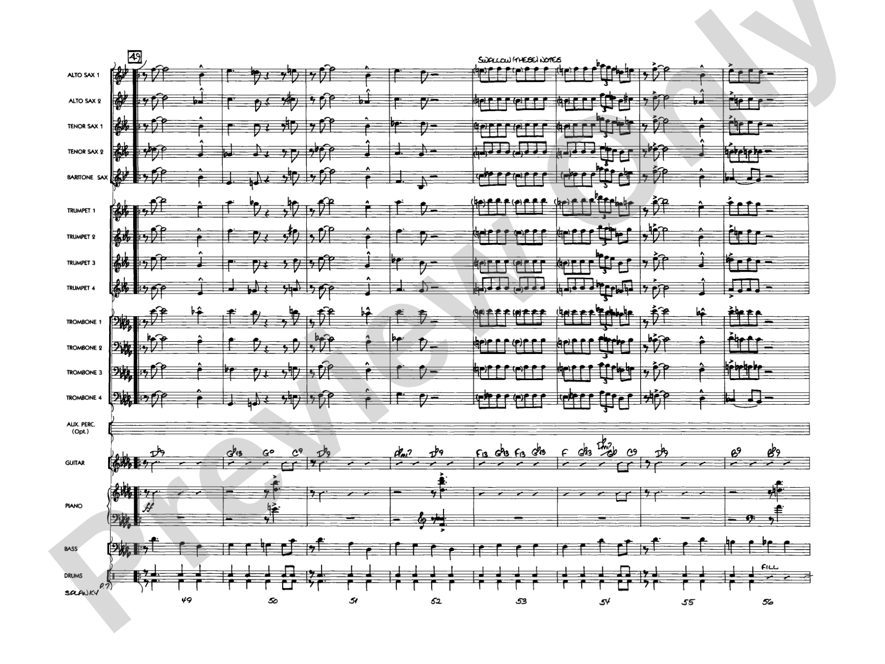 Splanky: Jazz Ensemble Conductor Score & Parts