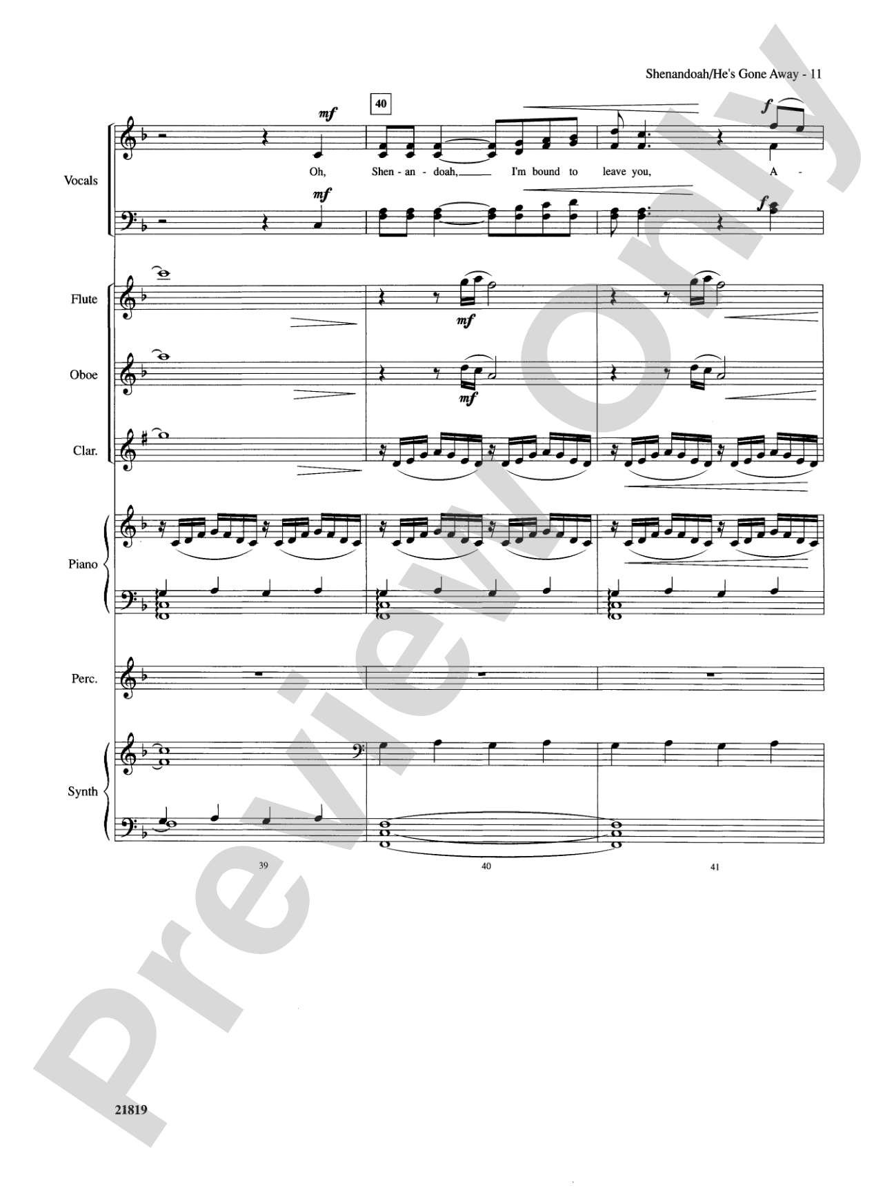 Shenandoah / He's Gone Away: Choral SoundPax