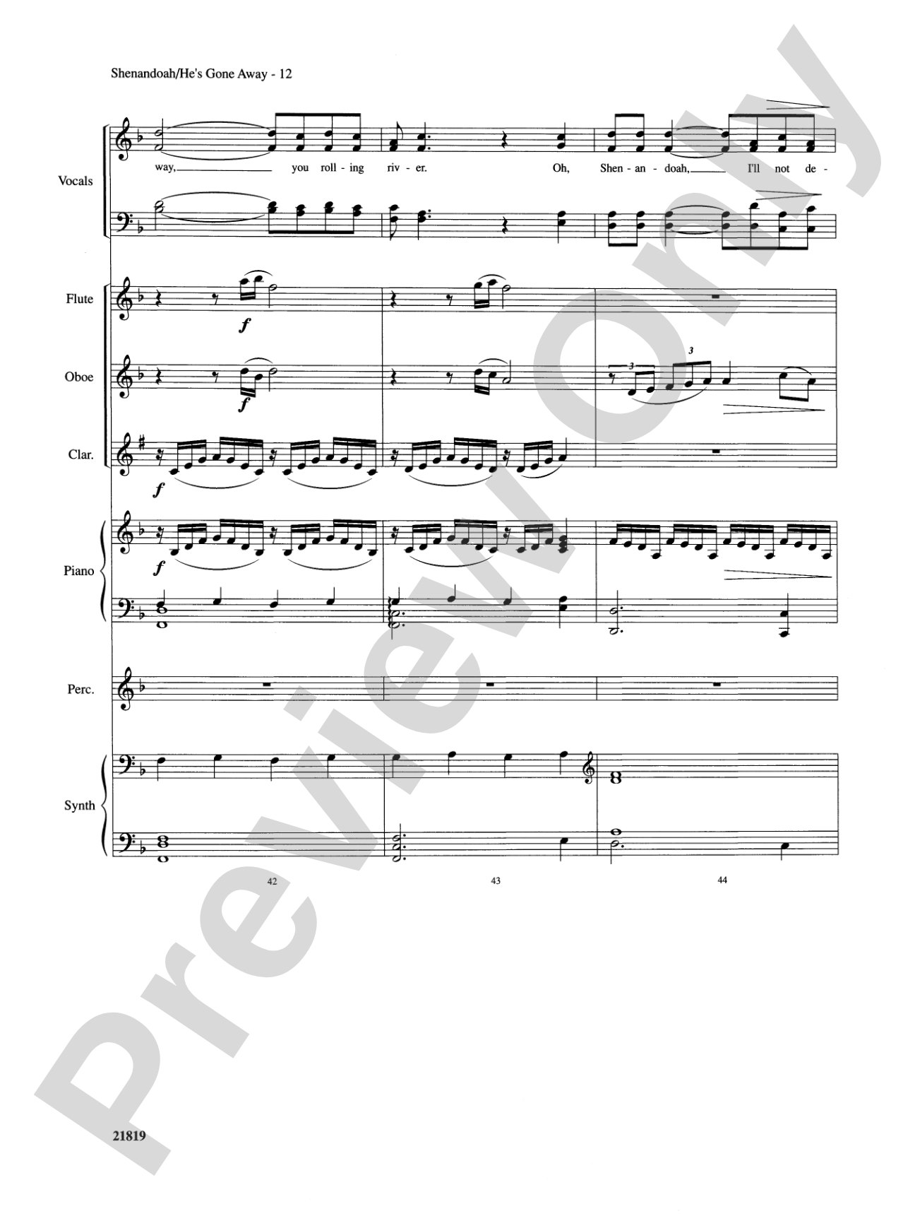 Shenandoah / He's Gone Away: Choral SoundPax