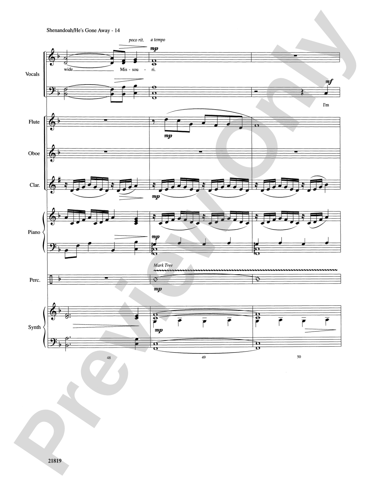 Shenandoah / He's Gone Away: Choral SoundPax