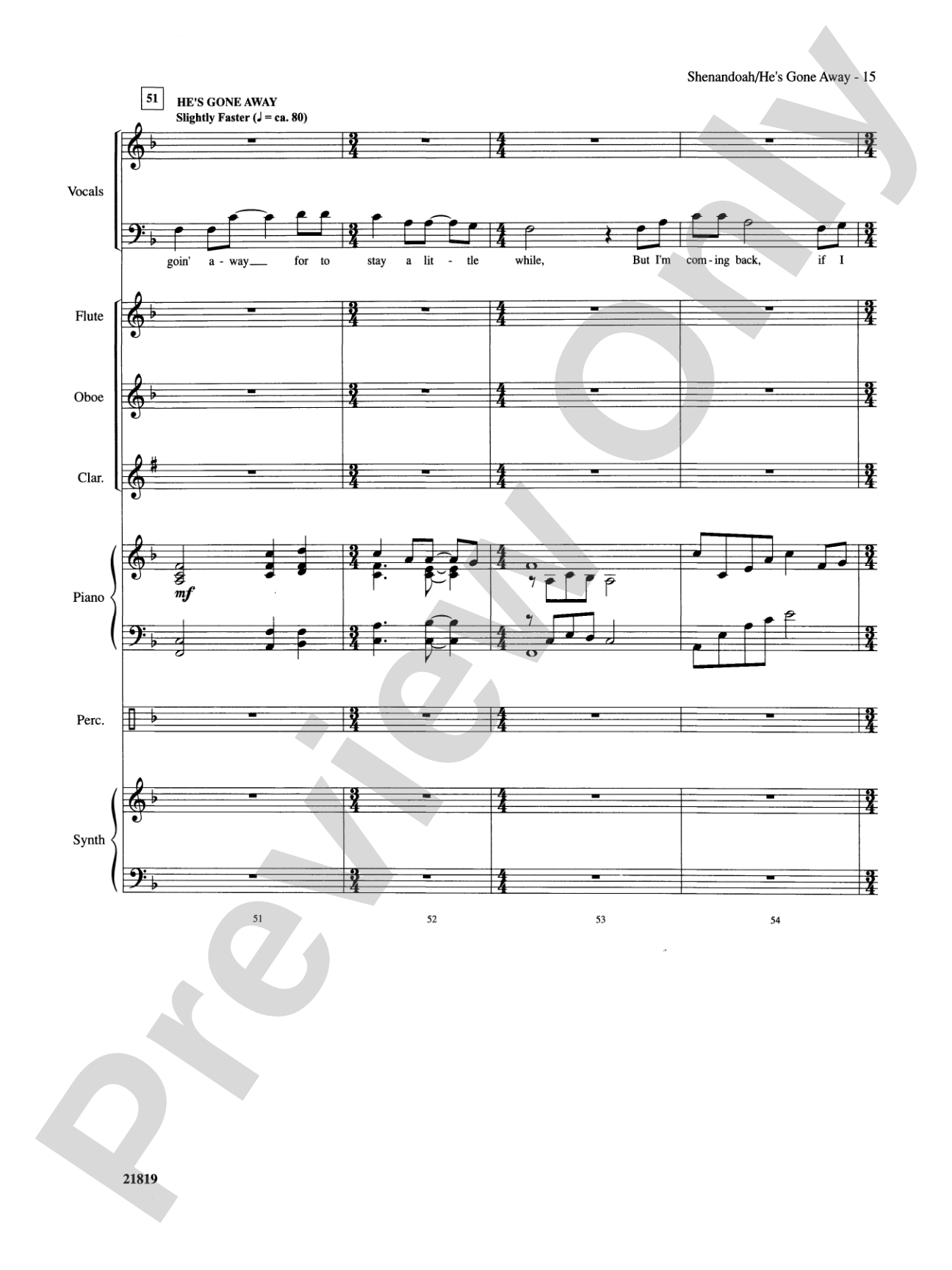 Shenandoah / He's Gone Away: Choral SoundPax