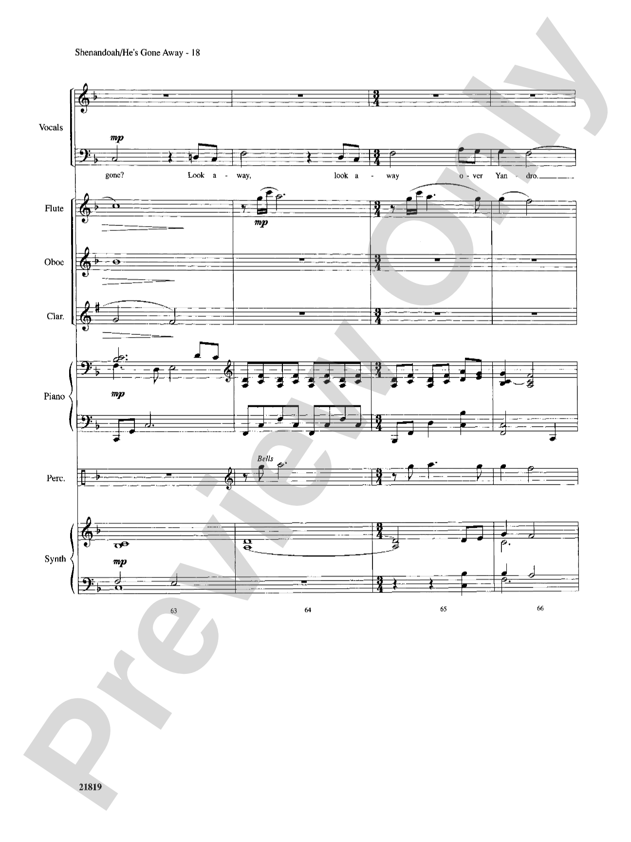 Shenandoah / He's Gone Away: Choral SoundPax