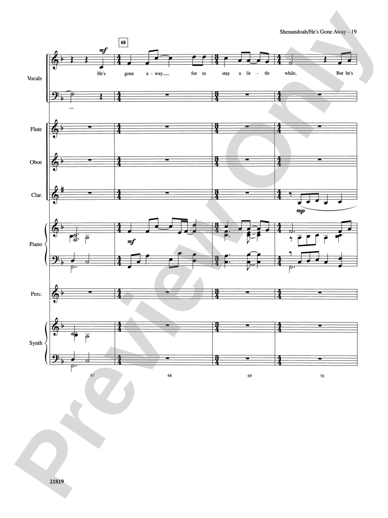 Shenandoah / He's Gone Away: Choral SoundPax