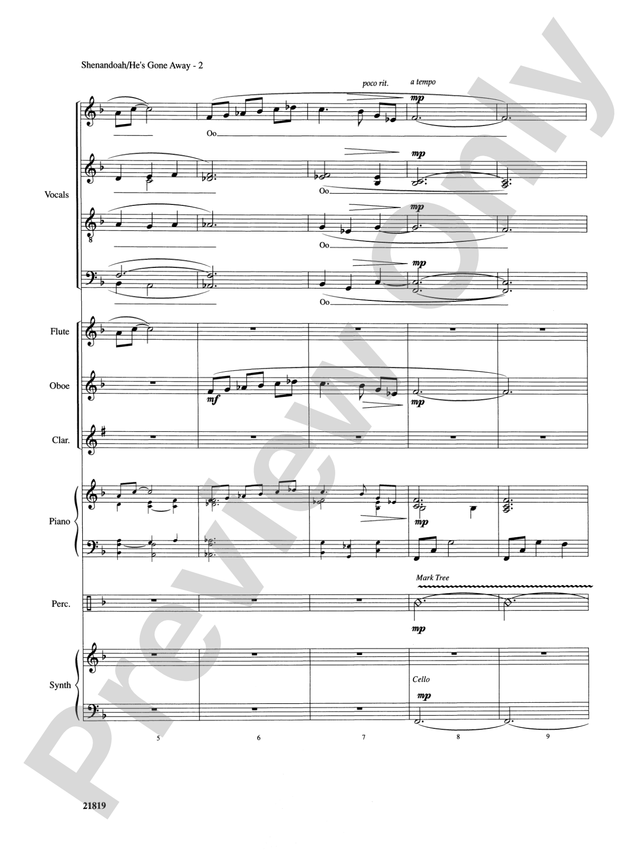 Shenandoah / He's Gone Away: Choral SoundPax