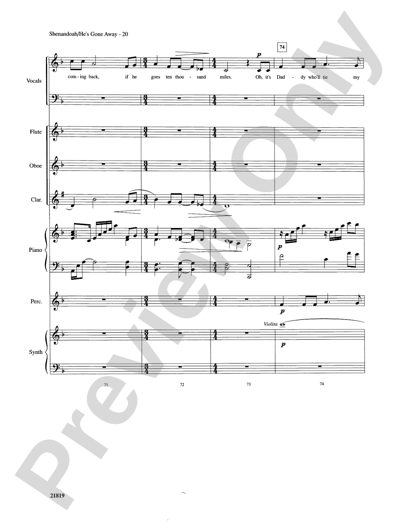 Shenandoah / He's Gone Away: Choral SoundPax