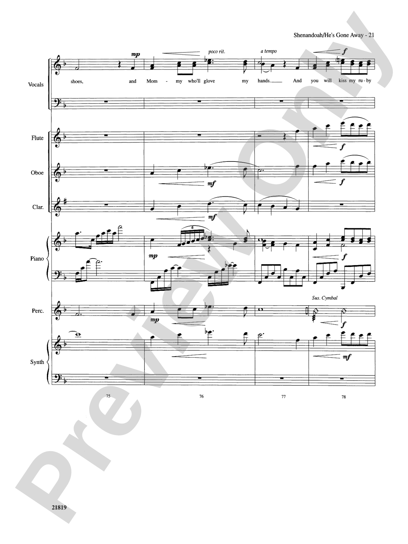 Shenandoah / He's Gone Away: Choral SoundPax
