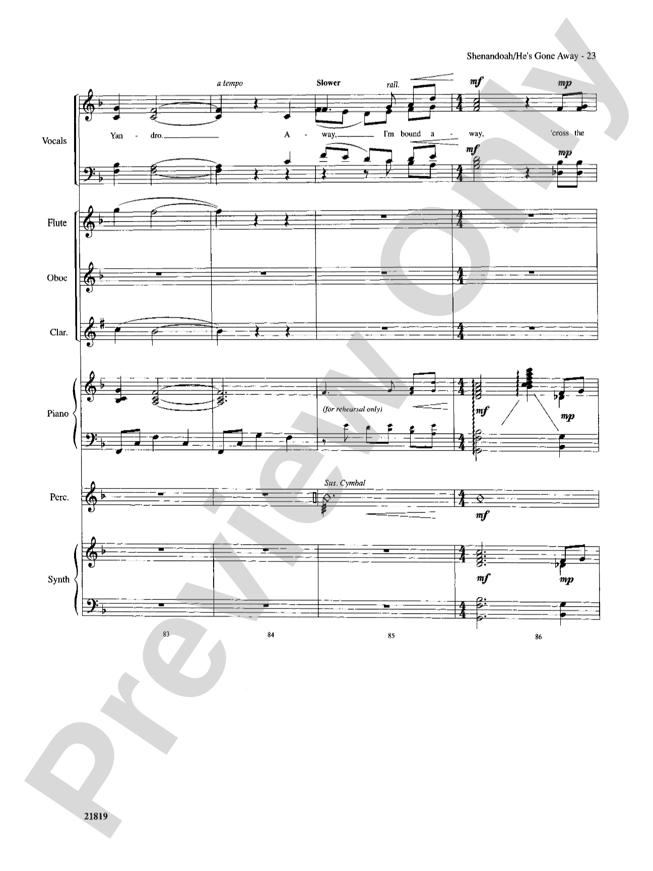 Shenandoah / He's Gone Away: Choral SoundPax