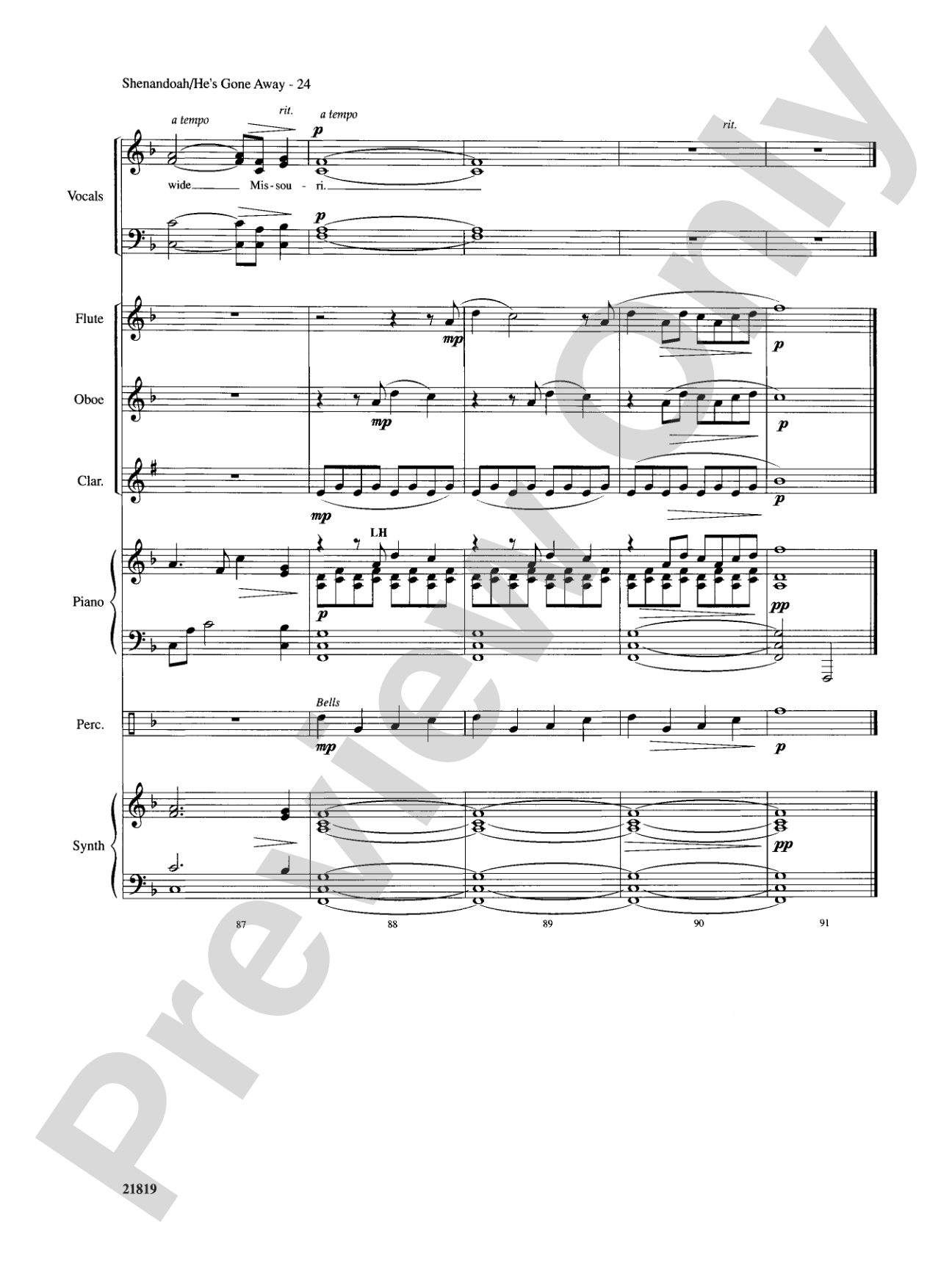 Shenandoah / He's Gone Away: Choral SoundPax