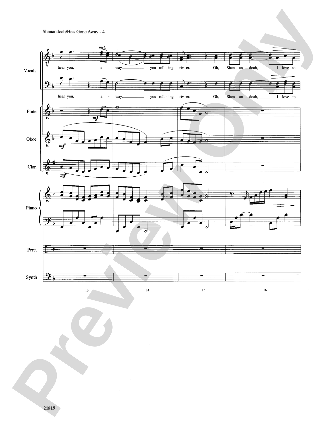 Shenandoah / He's Gone Away: Choral SoundPax
