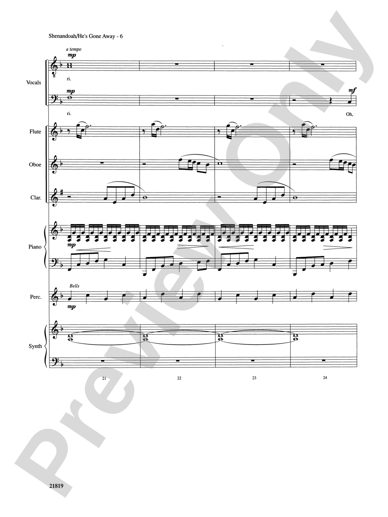 Shenandoah / He's Gone Away: Choral SoundPax