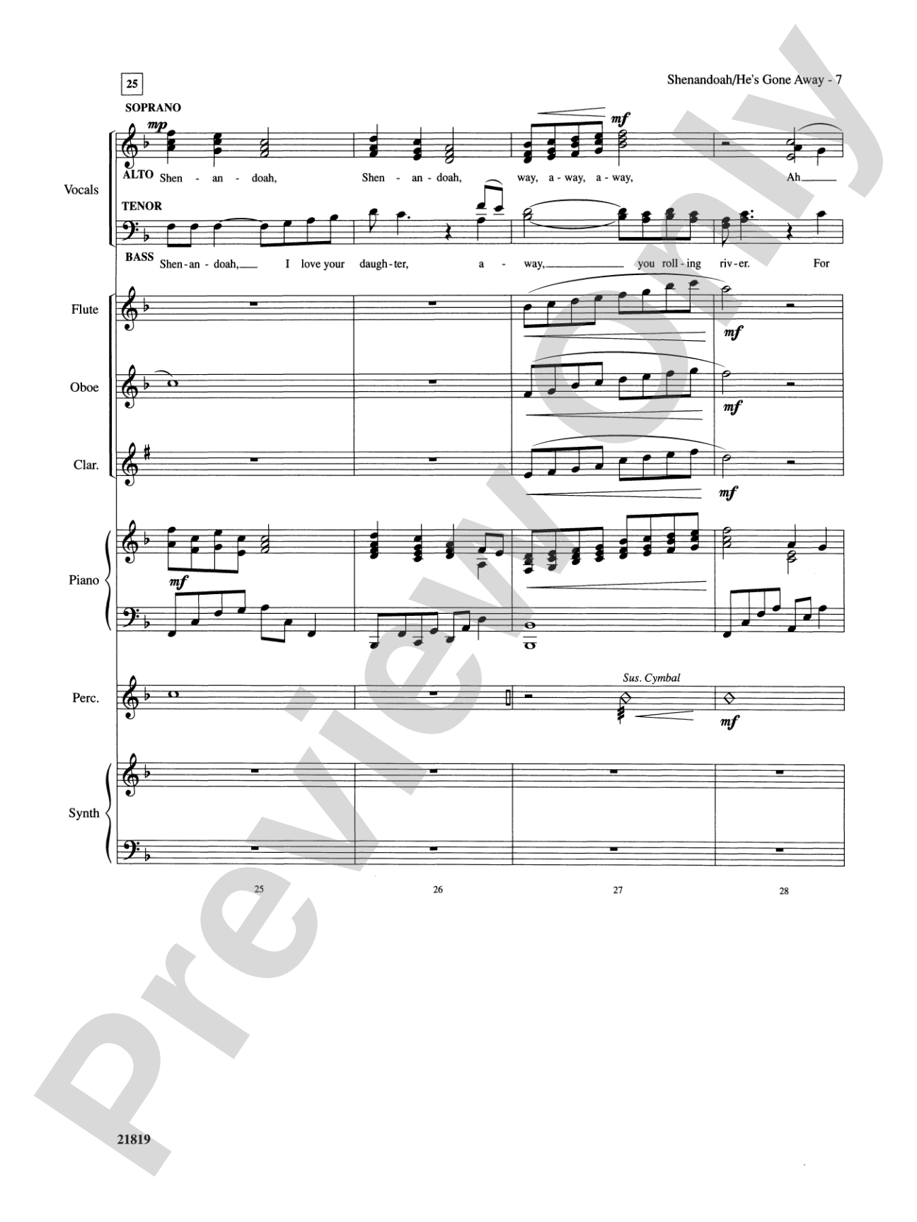 Shenandoah / He's Gone Away: Choral SoundPax