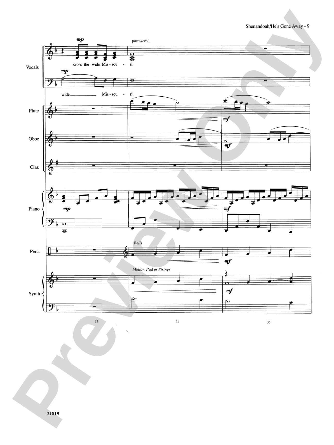 Shenandoah / He's Gone Away: Choral SoundPax