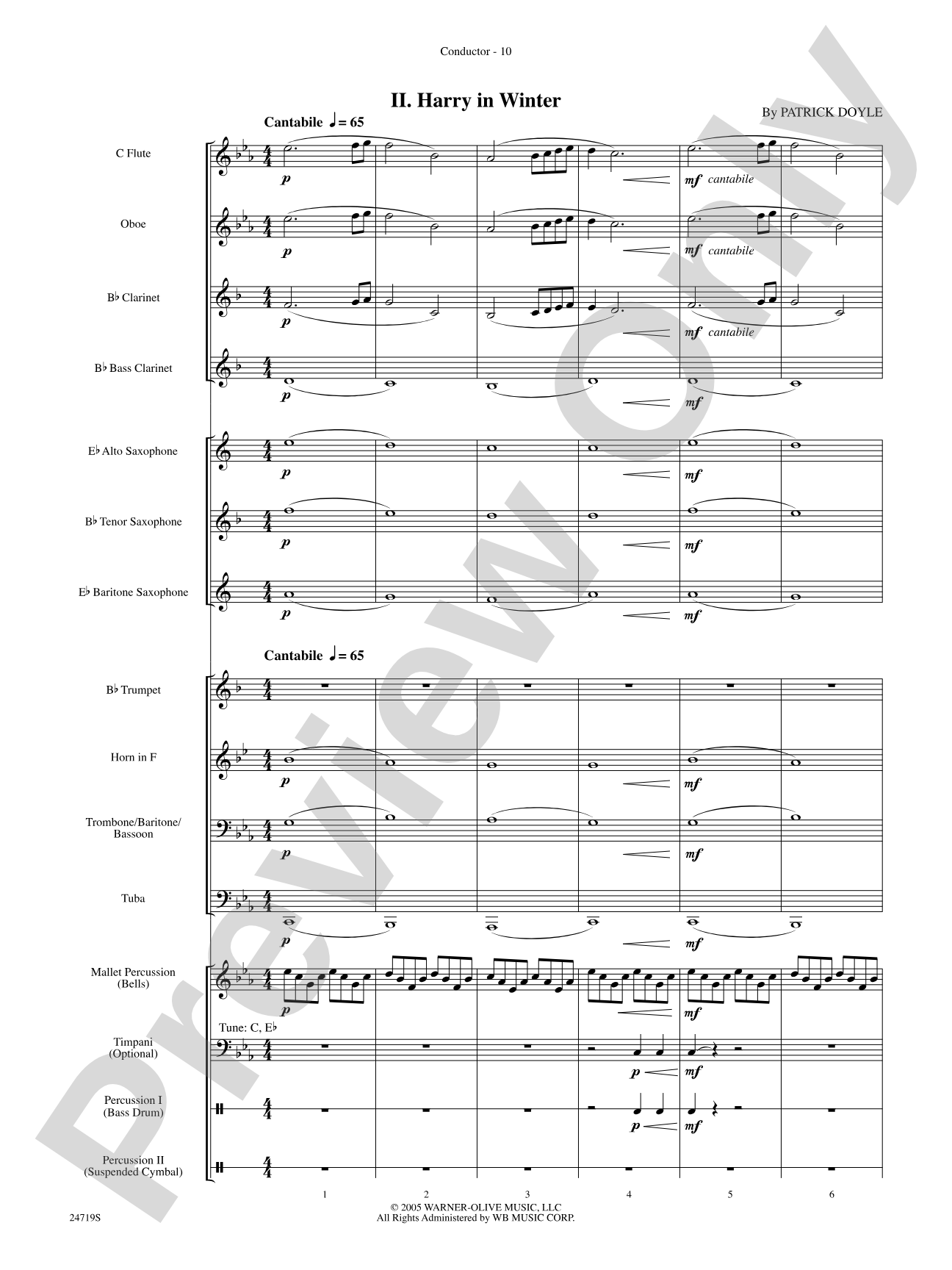 Harry Potter and the Goblet of Fire, Themes from: Concert Band Conductor Score & Parts