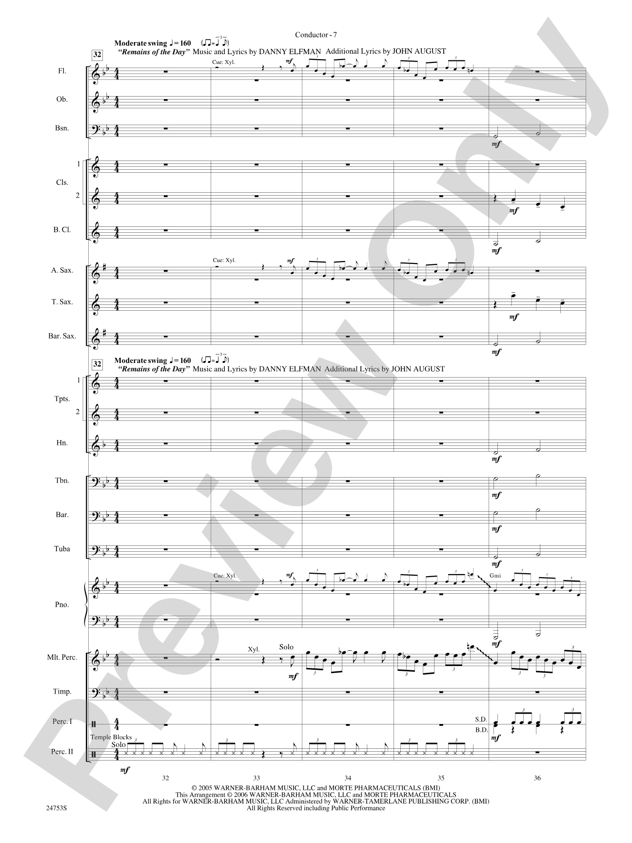 Corpse Bride, Selections from: Concert Band Conductor Score & Parts