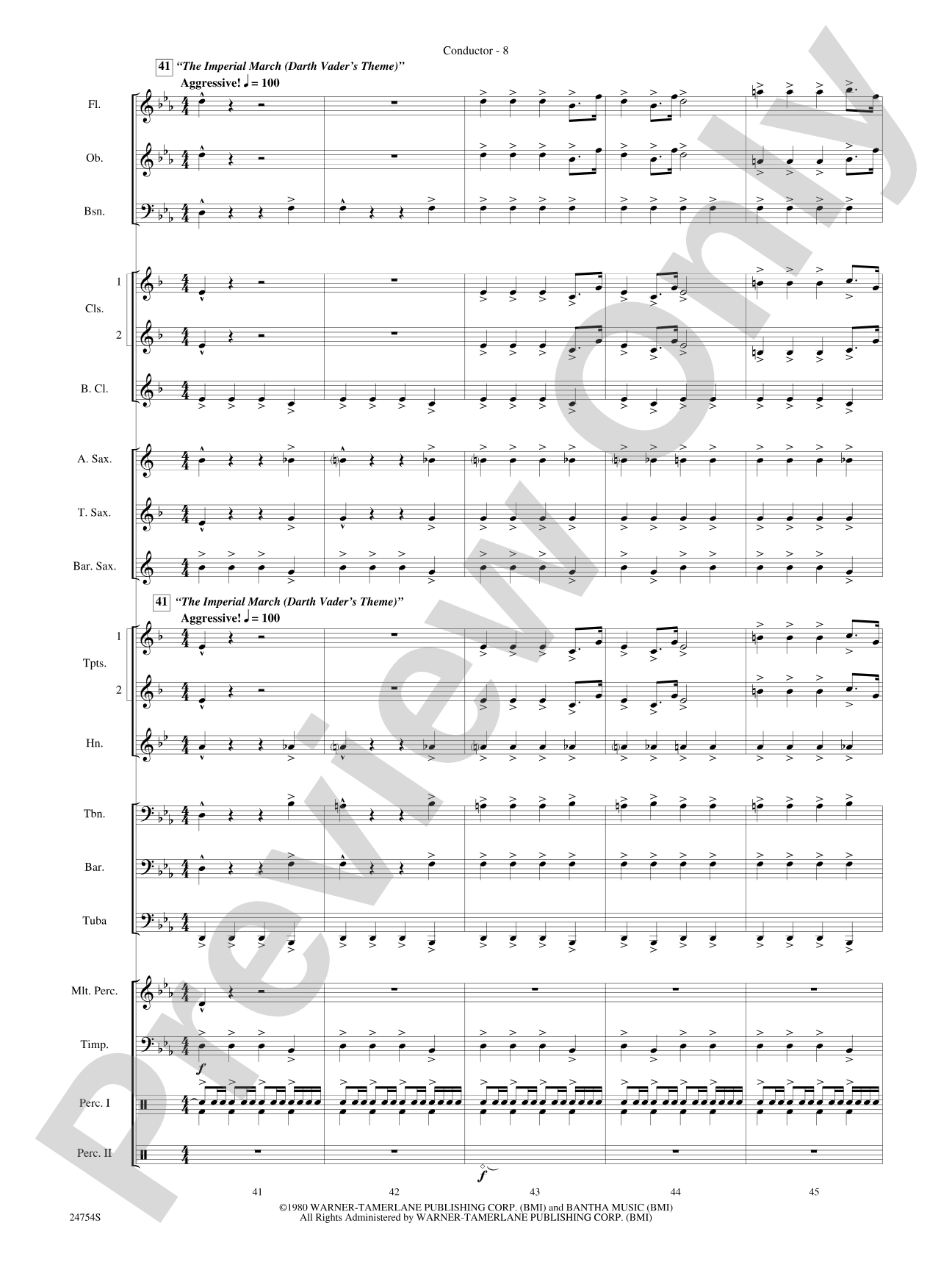 The Star Wars® Saga, Selections from: Concert Band Conductor Score & Parts
