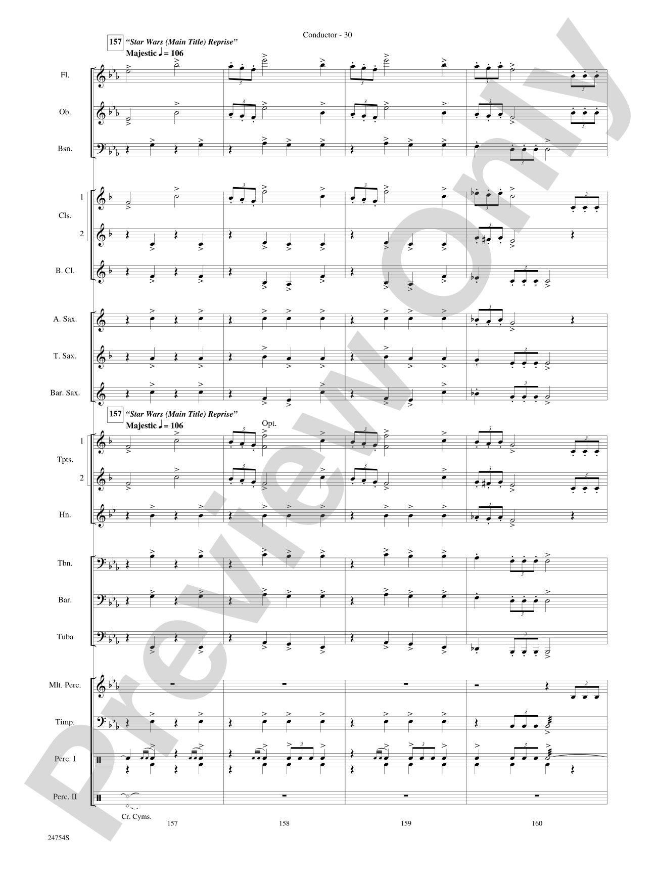 The Star Wars® Saga, Selections from: Concert Band Conductor Score & Parts