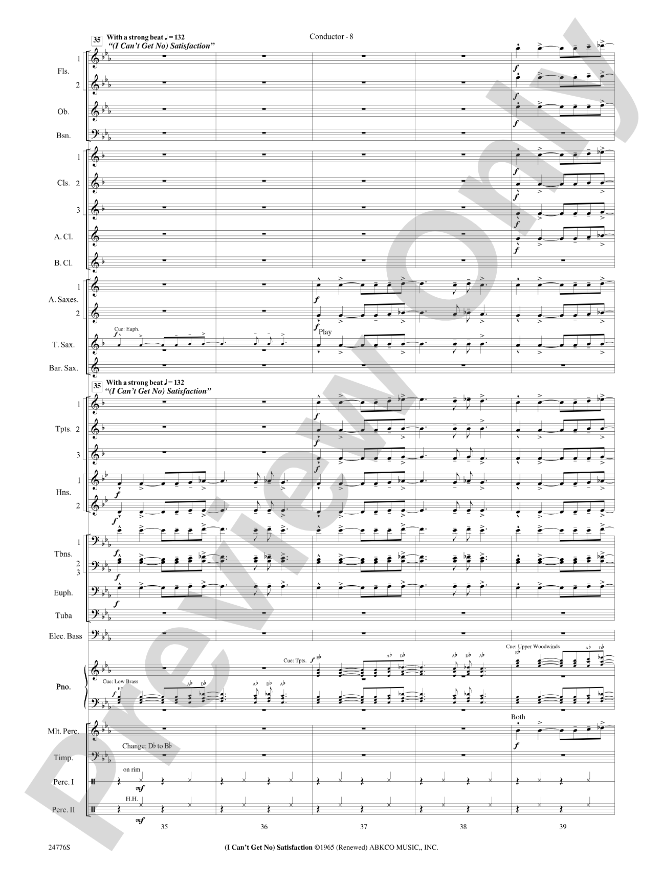 Rolling Stones: The Music Tour: Concert Band Conductor Score & Parts